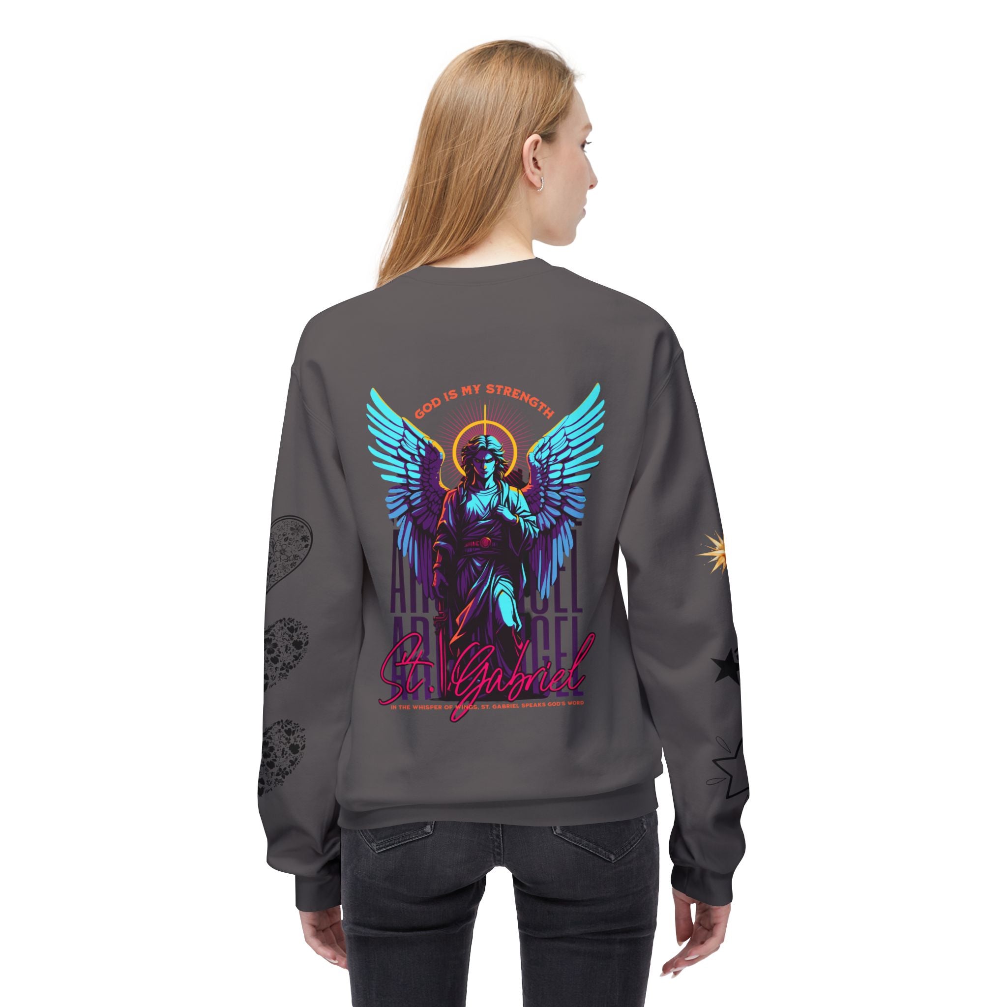 Christmas Angel Sweatshirt — Festive Santa & Guardian Angel Holiday Crewneck