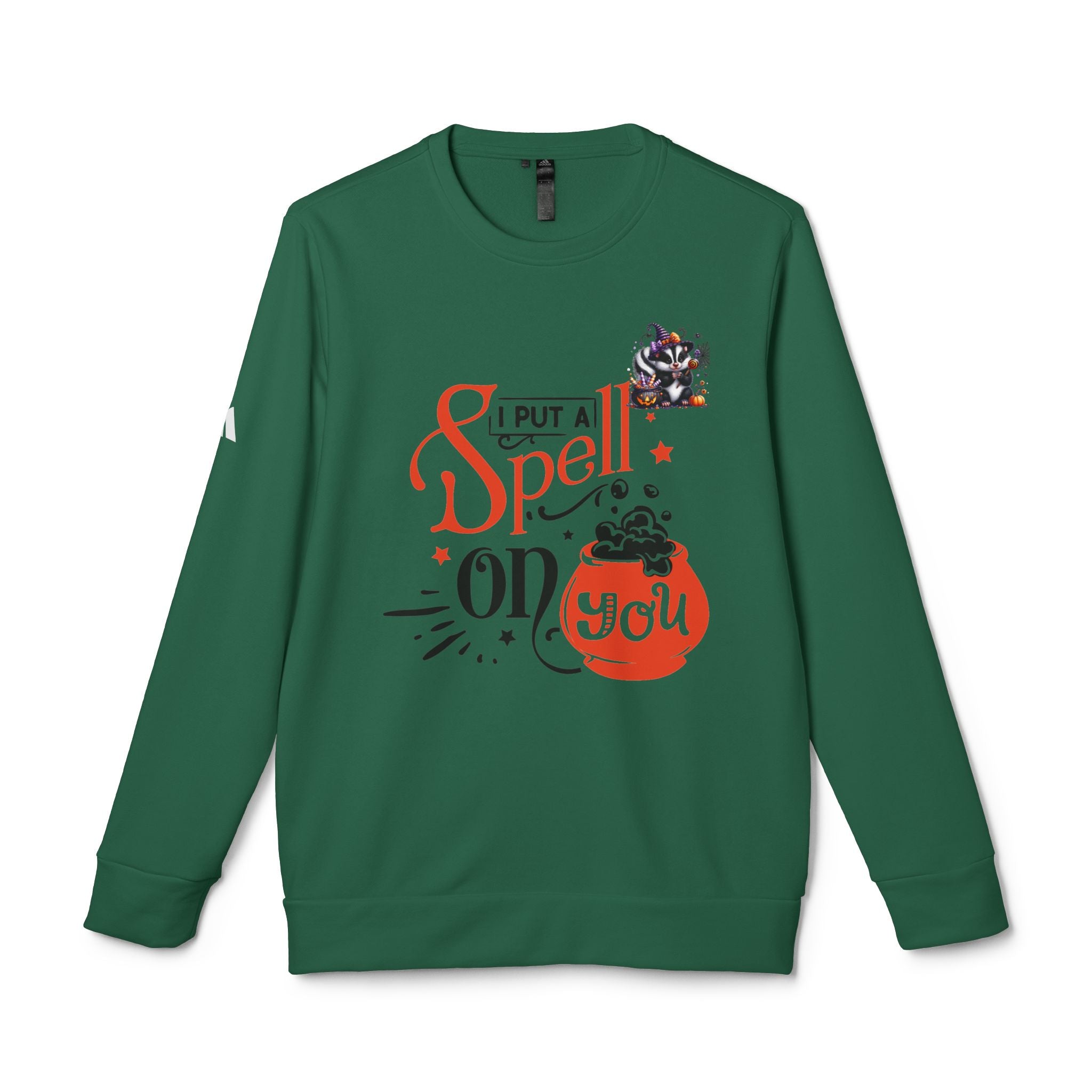 Halloween-Themed Unisex Fleece Crewneck Sweatshirt, Cozy Fall Apparel, Spooky Crew, Gift for Witches, October Celebration