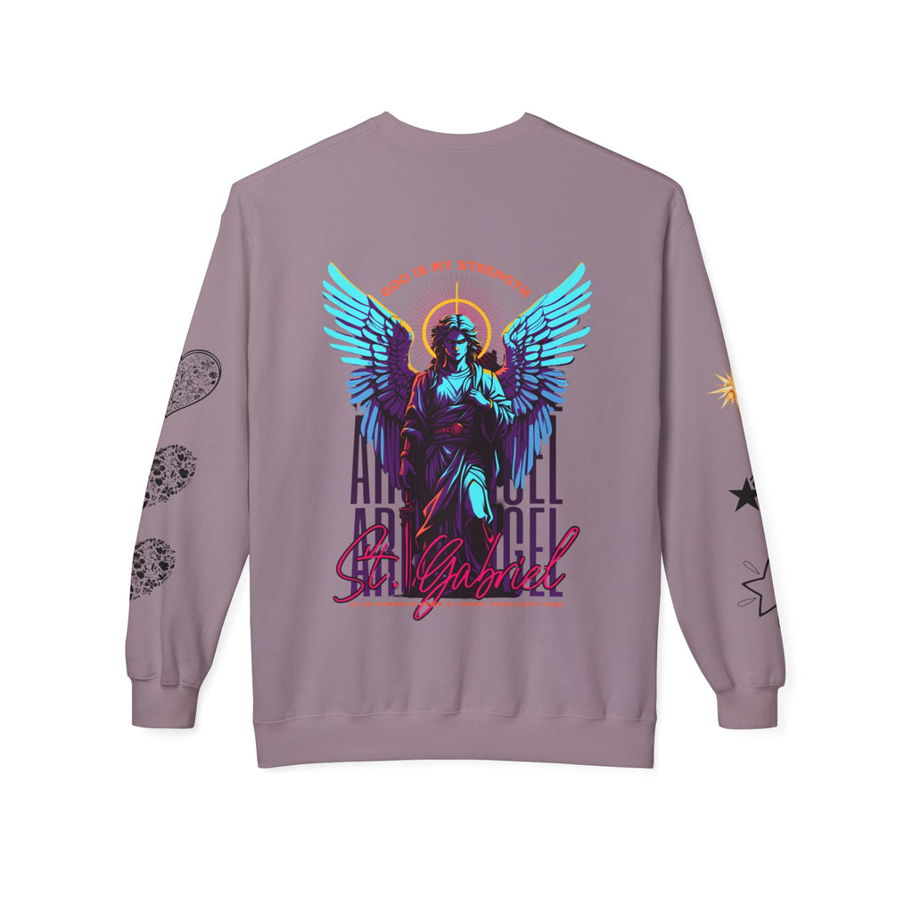 Christmas Angel Sweatshirt — Festive Santa & Guardian Angel Holiday Crewneck