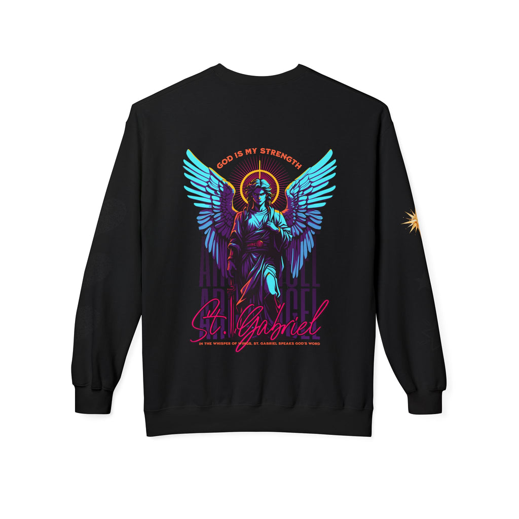 Christmas Angel Sweatshirt — Festive Santa & Guardian Angel Holiday Crewneck