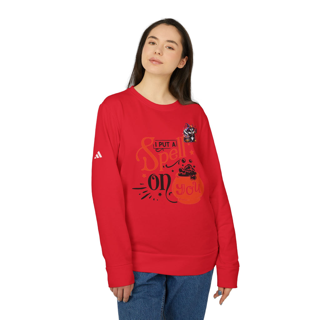 Halloween-Themed Unisex Fleece Crewneck Sweatshirt, Cozy Fall Apparel, Spooky Crew, Gift for Witches, October Celebration