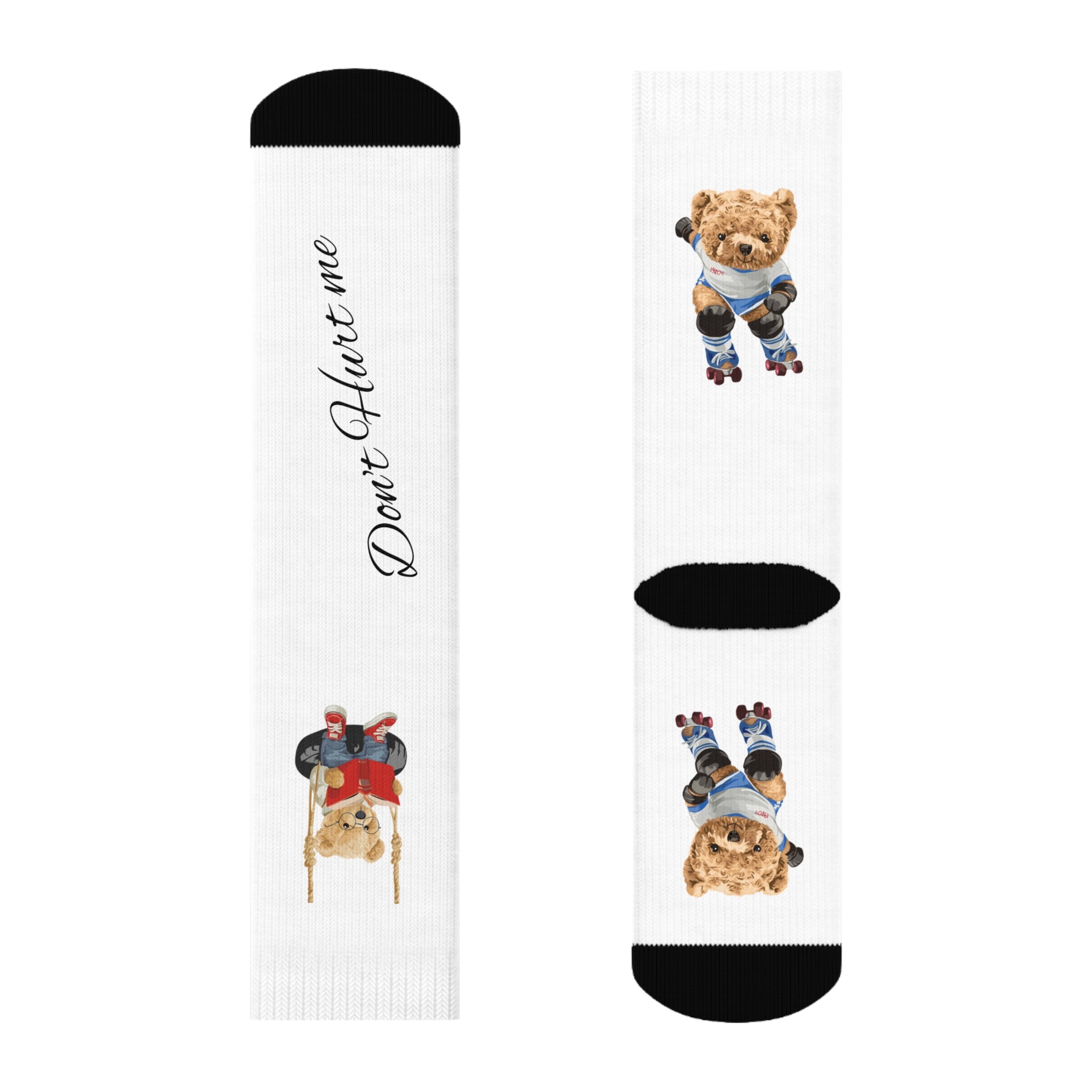 Cute Animal Crew Socks - Don't Hurt Me, Love Me, Fun Gift for Animal Lovers, Cozy Socks for Kids, Birthdays, Holidays