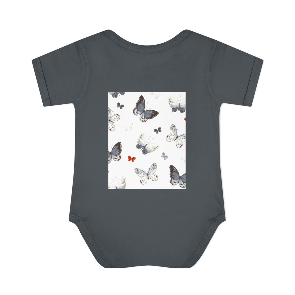 Cute Baby Bodysuit with Teddy Bear and Butterfly Print, Infant Gift, Newborn Outfit, Baby Shower Present, Spring Fashion