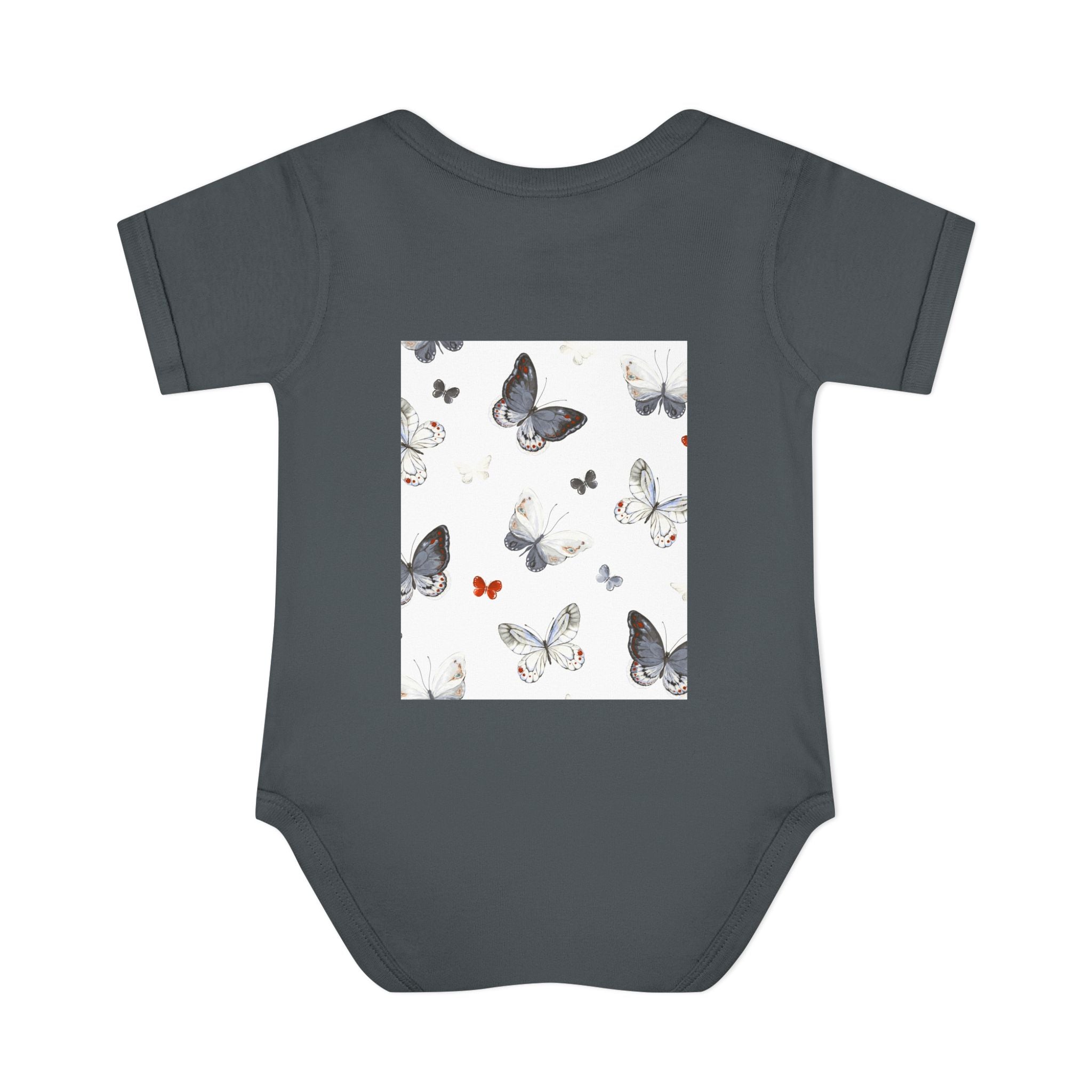 Cute Baby Bodysuit with Teddy Bear and Butterfly Print, Infant Gift, Newborn Outfit, Baby Shower Present, Spring Fashion
