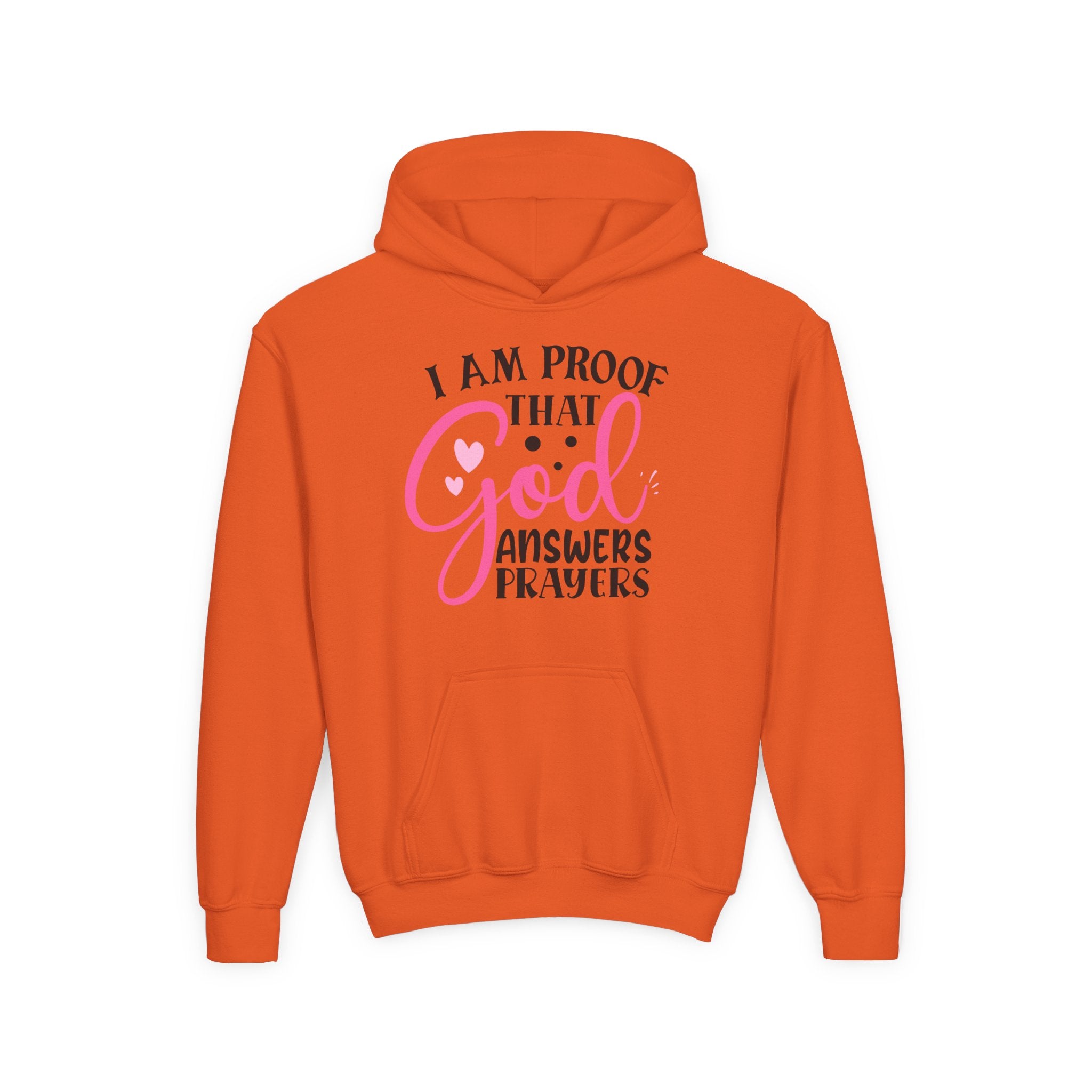 Youth Hooded Sweatshirt - Proof that God Answers Prayers, Religious Gift, Comfortable Hoodie, Faith-Based Apparel, Unique Youth Clothing