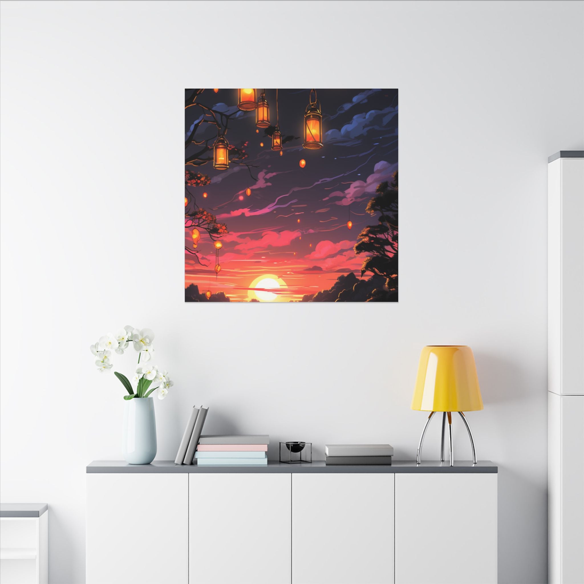 Canvas Matte "Sunset Lanterns"-Decor de Perete"
