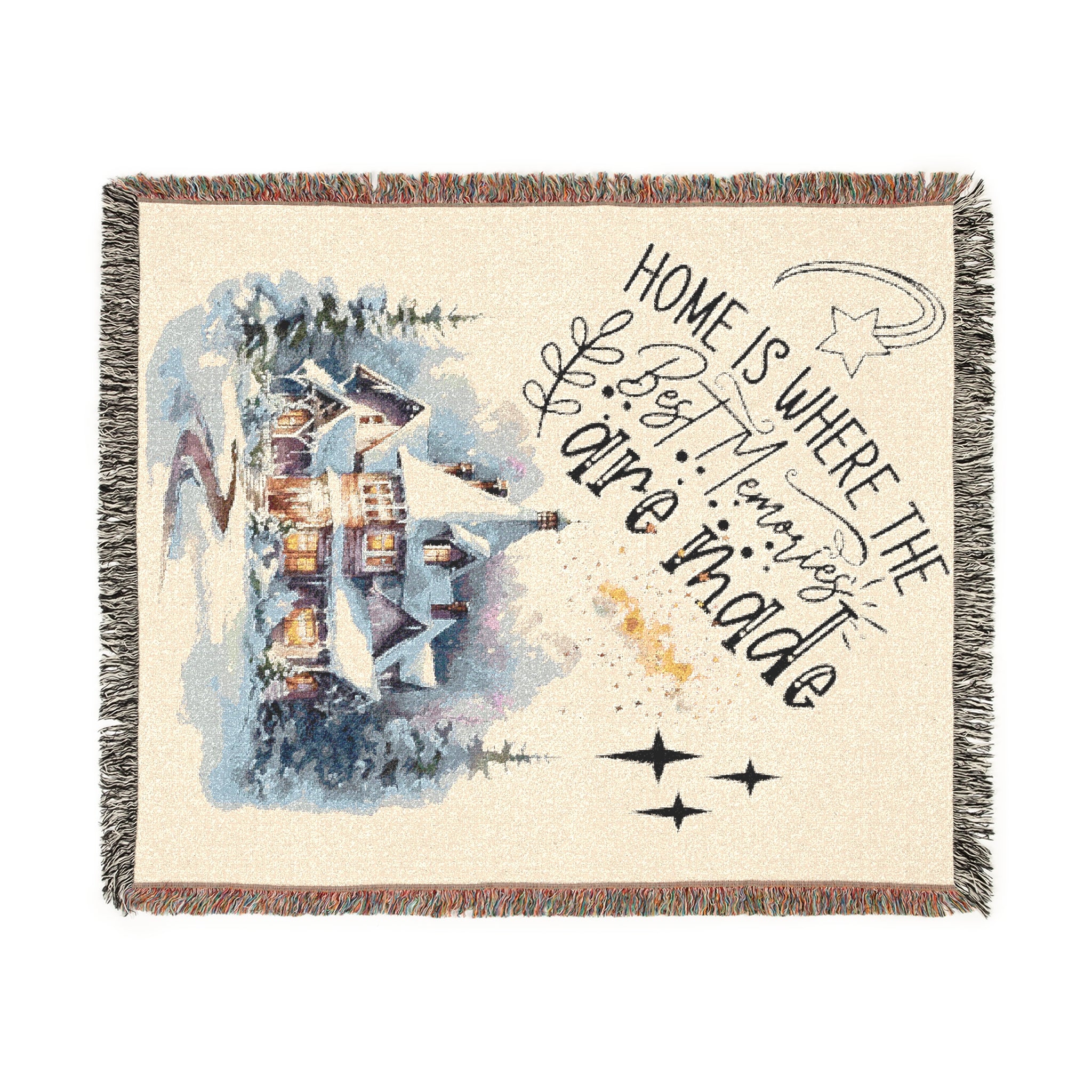 Cozy Woven Blanket with Inspirational Quotes, Ideal for Home Decor, Gifts, Relaxation, Winter Holidays, and Snuggles
