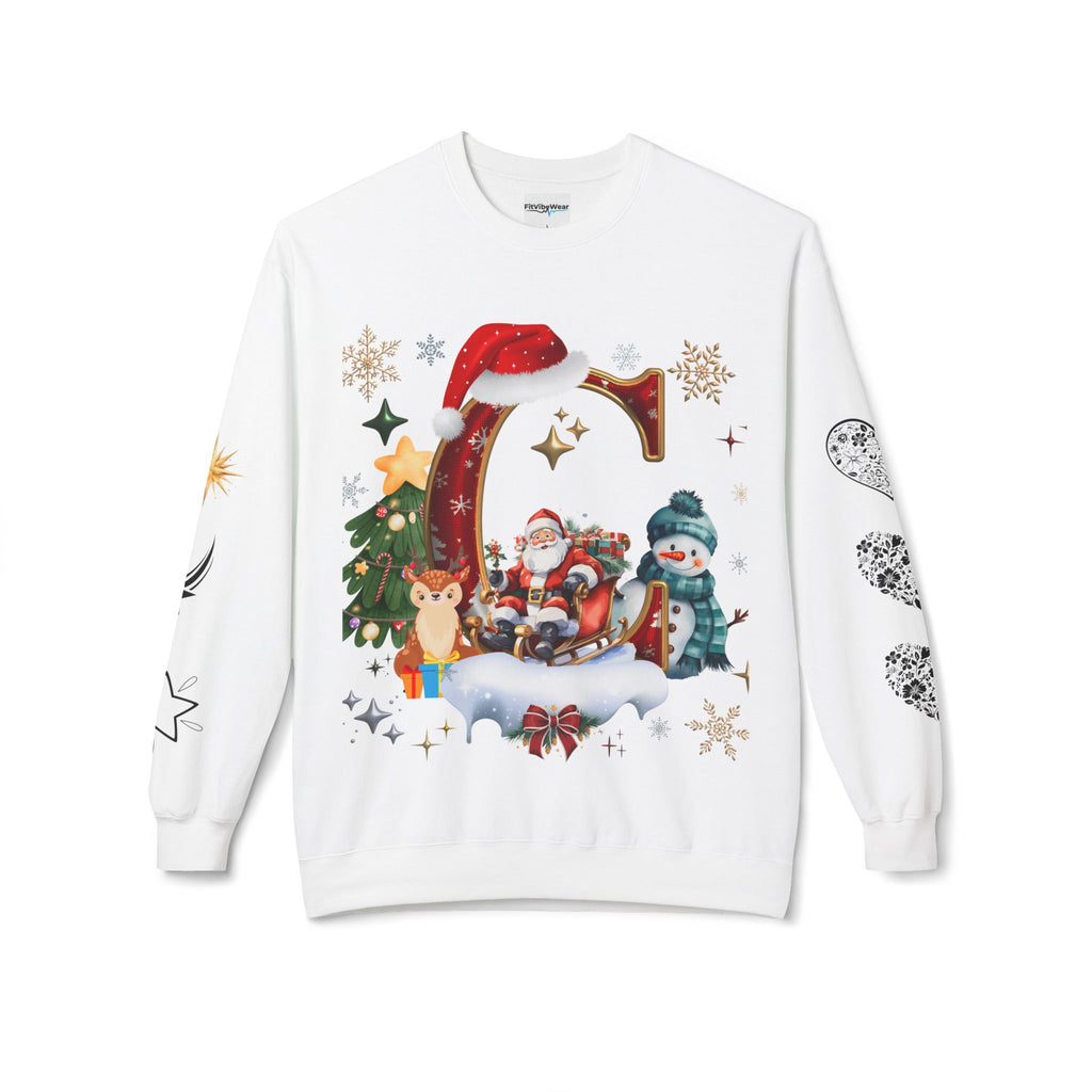 Christmas Angel Sweatshirt — Festive Santa & Guardian Angel Holiday Crewneck