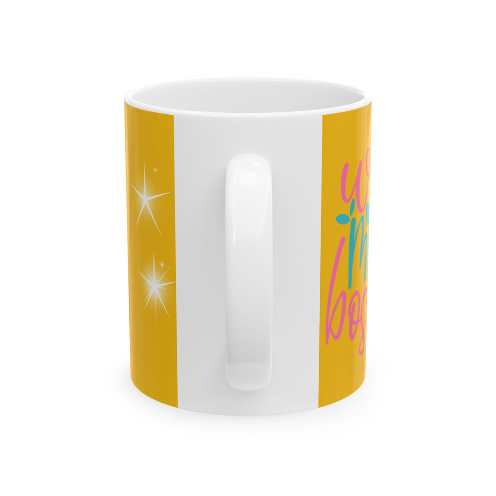 Christmas Initial 'A' Ceramic Mug – Festive Santa & Snowman Holiday Coffee Cup (11oz/15oz)