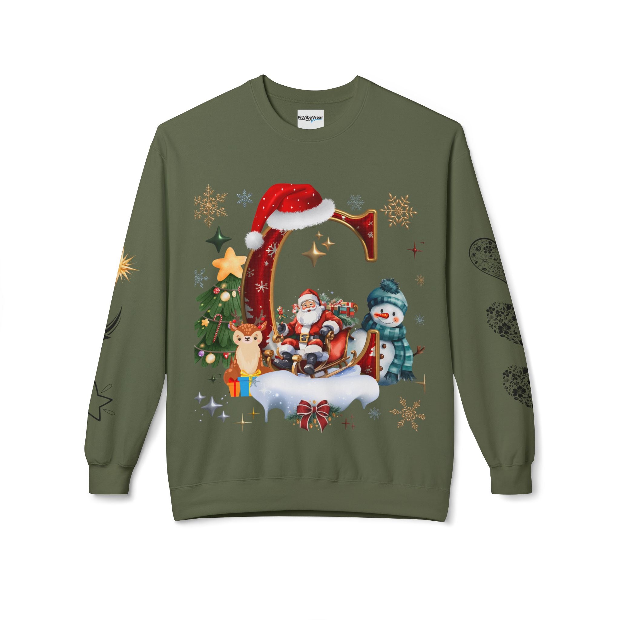 Christmas Angel Sweatshirt — Festive Santa & Guardian Angel Holiday Crewneck
