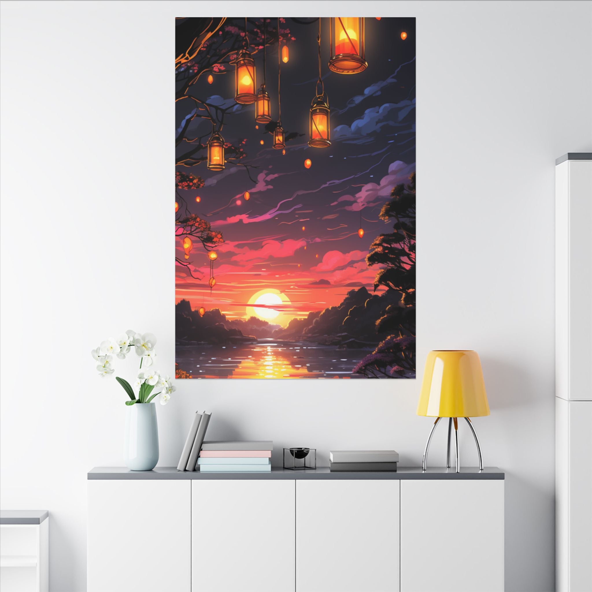 Canvas Matte "Sunset Lanterns"-Decor de Perete"