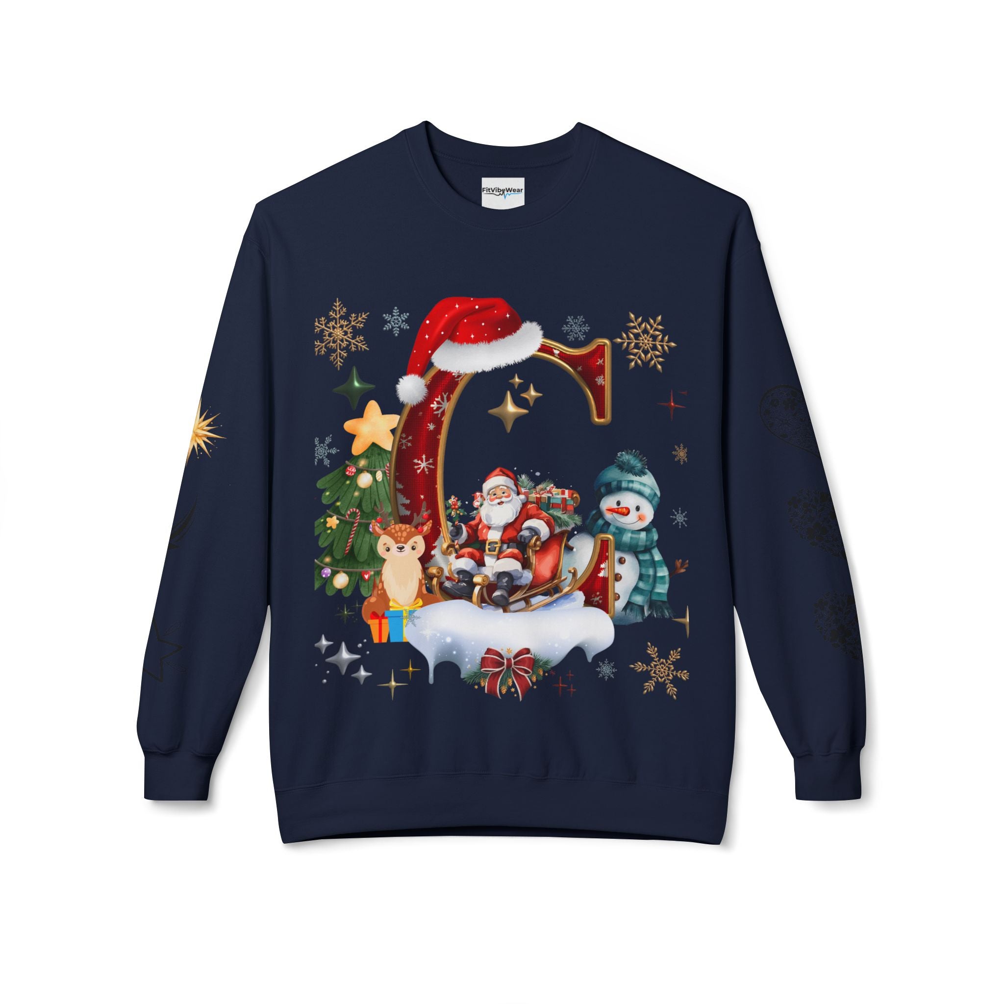 Christmas Angel Sweatshirt — Festive Santa & Guardian Angel Holiday Crewneck