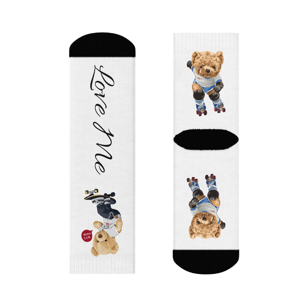 Cute Animal Crew Socks - Don't Hurt Me, Love Me, Fun Gift for Animal Lovers, Cozy Socks for Kids, Birthdays, Holidays