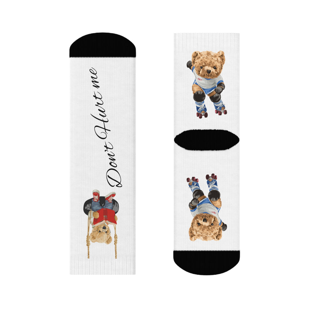 Cute Animal Crew Socks - Don't Hurt Me, Love Me, Fun Gift for Animal Lovers, Cozy Socks for Kids, Birthdays, Holidays