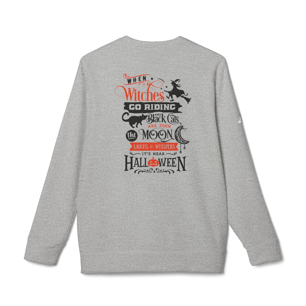 Halloween-Themed Unisex Fleece Crewneck Sweatshirt, Cozy Fall Apparel, Spooky Crew, Gift for Witches, October Celebration