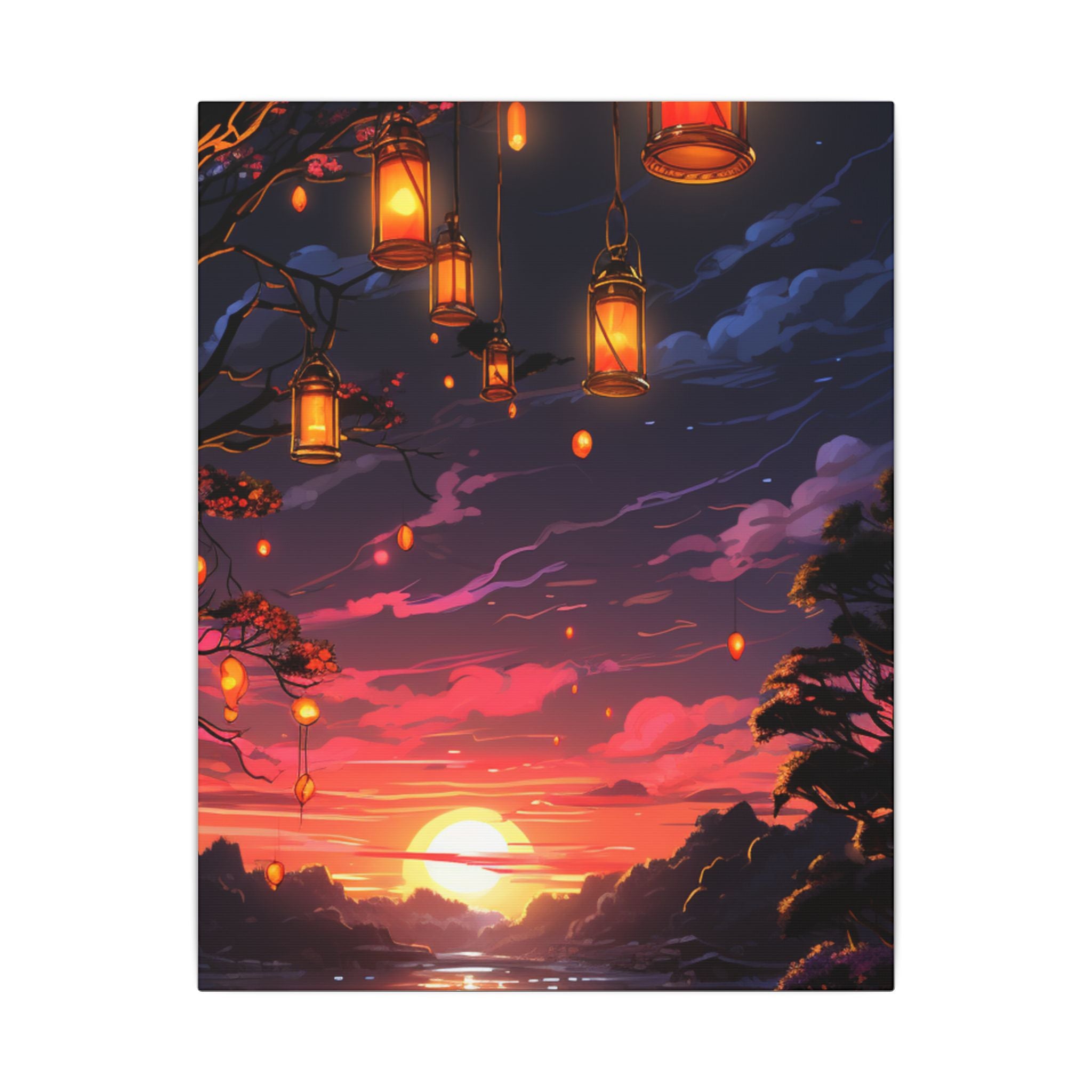 Canvas Matte "Sunset Lanterns"-Decor de Perete"