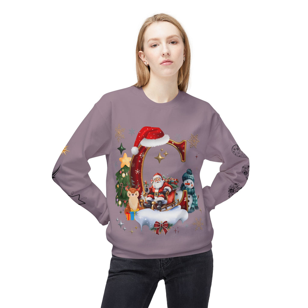 Christmas Angel Sweatshirt — Festive Santa & Guardian Angel Holiday Crewneck
