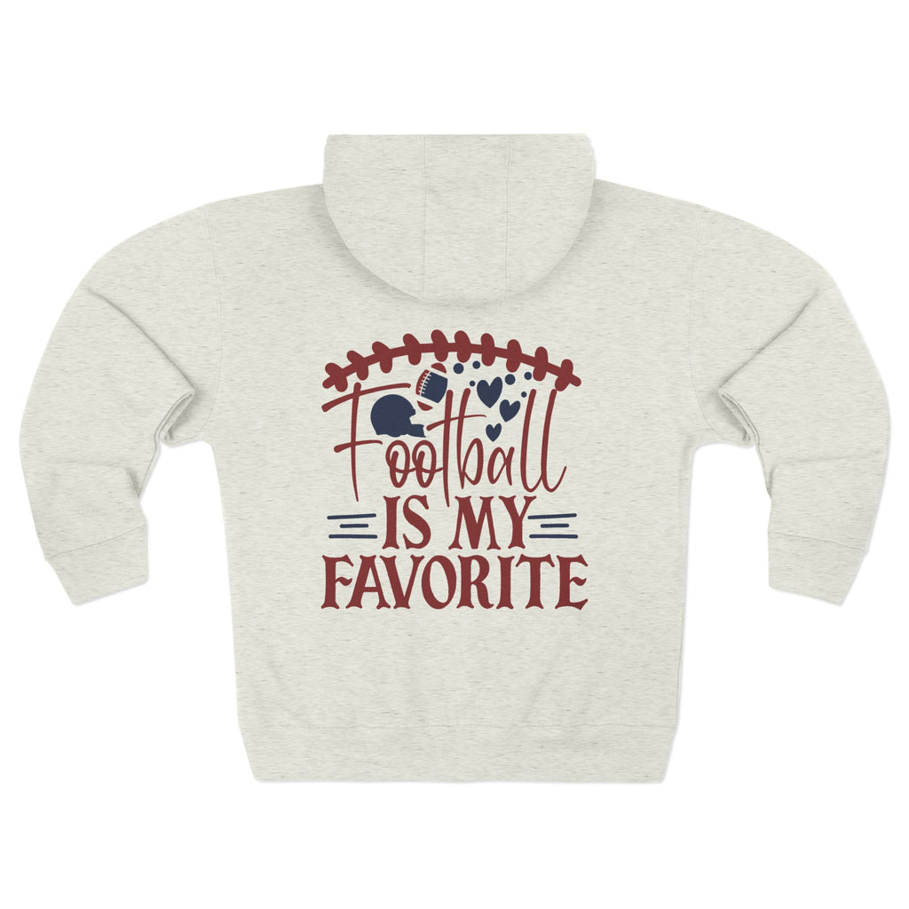 Cozy Football Themed Zip Hoodie - Perfect for Game Day, Casual Wear, Sports Lovers, Unisex Gift, Winter Fashion