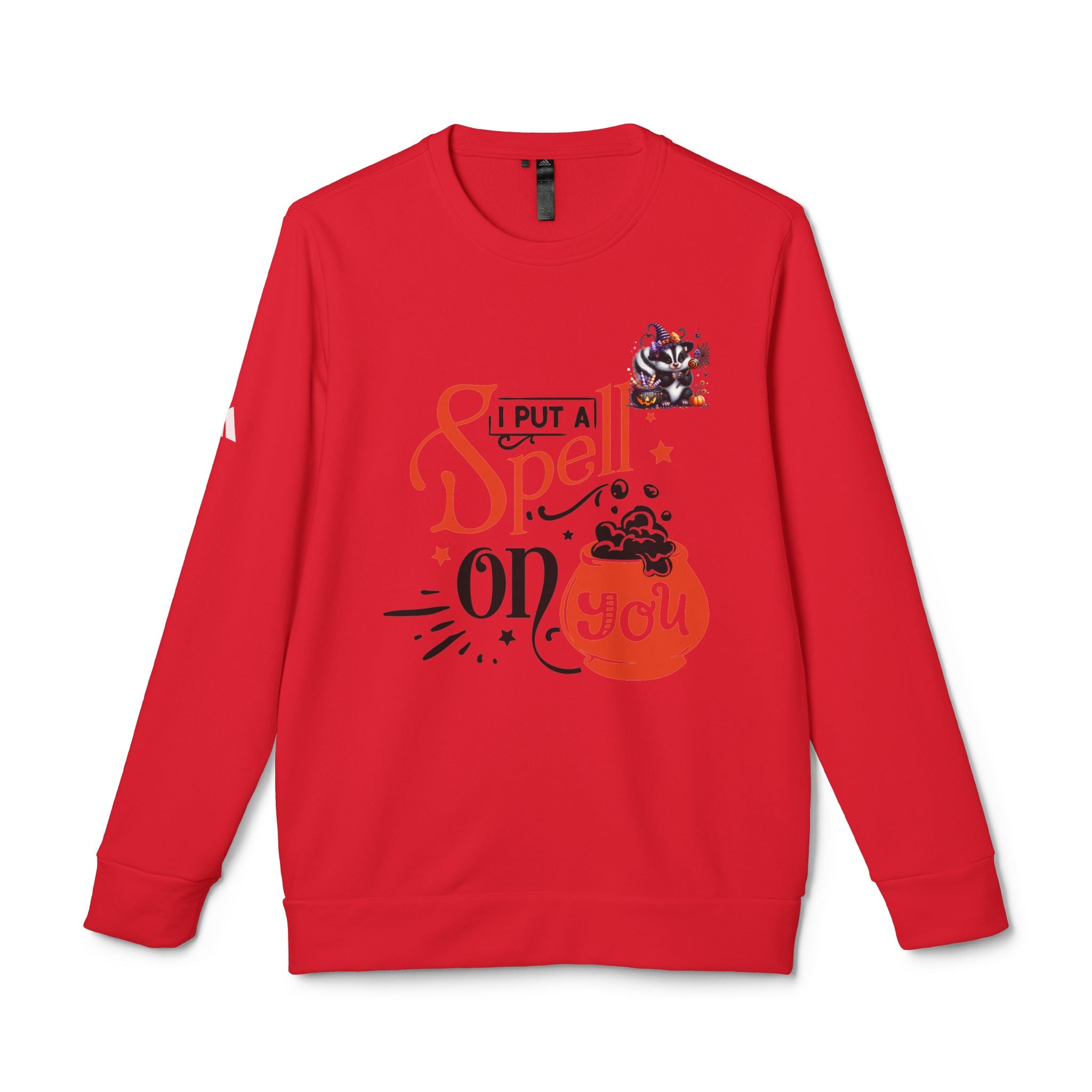 Halloween-Themed Unisex Fleece Crewneck Sweatshirt, Cozy Fall Apparel, Spooky Crew, Gift for Witches, October Celebration