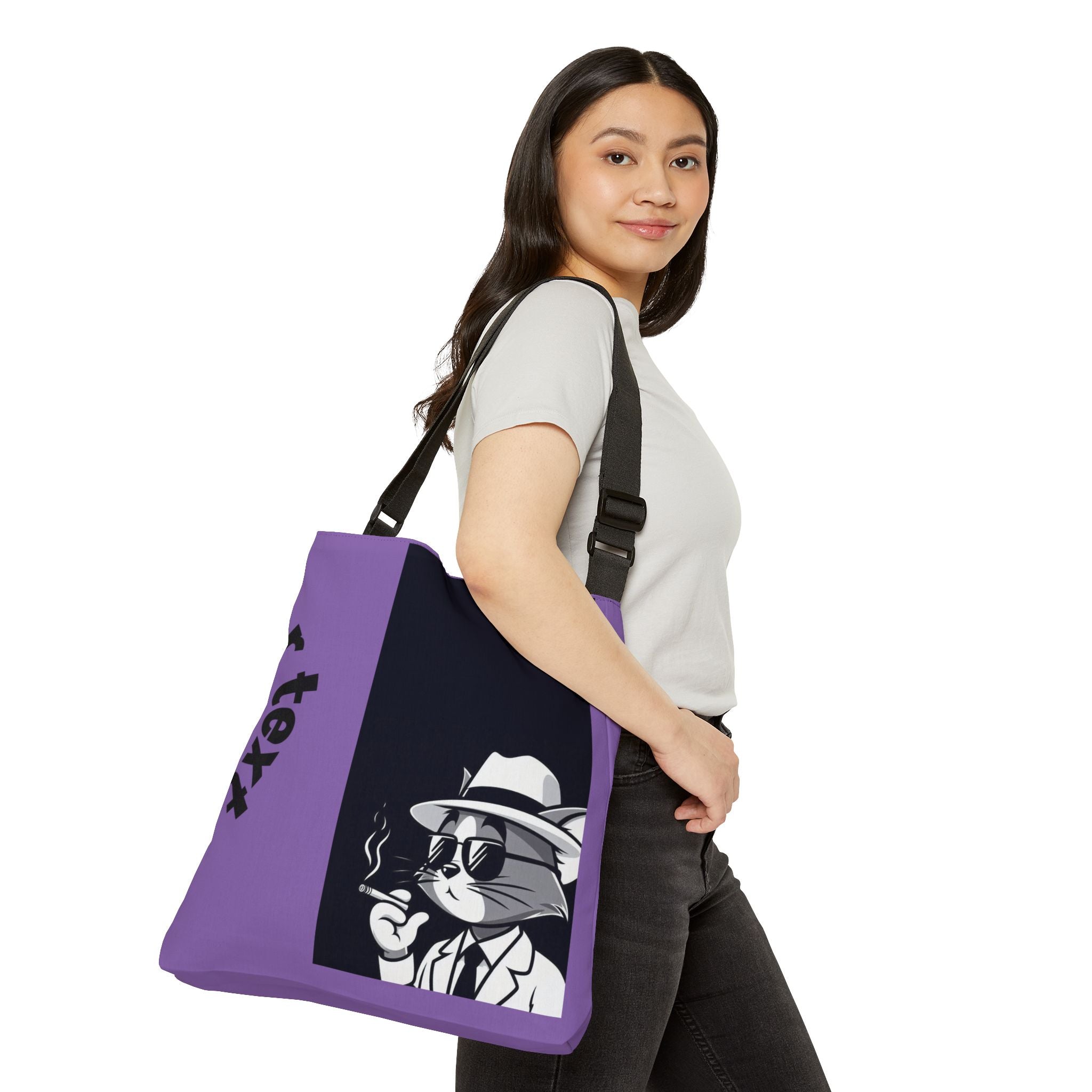 Stylish Adjustable Tote Bag - Funky Cat Design, Perfect for Shopping, Travel, Daily Use, Gift for Cat Lovers
