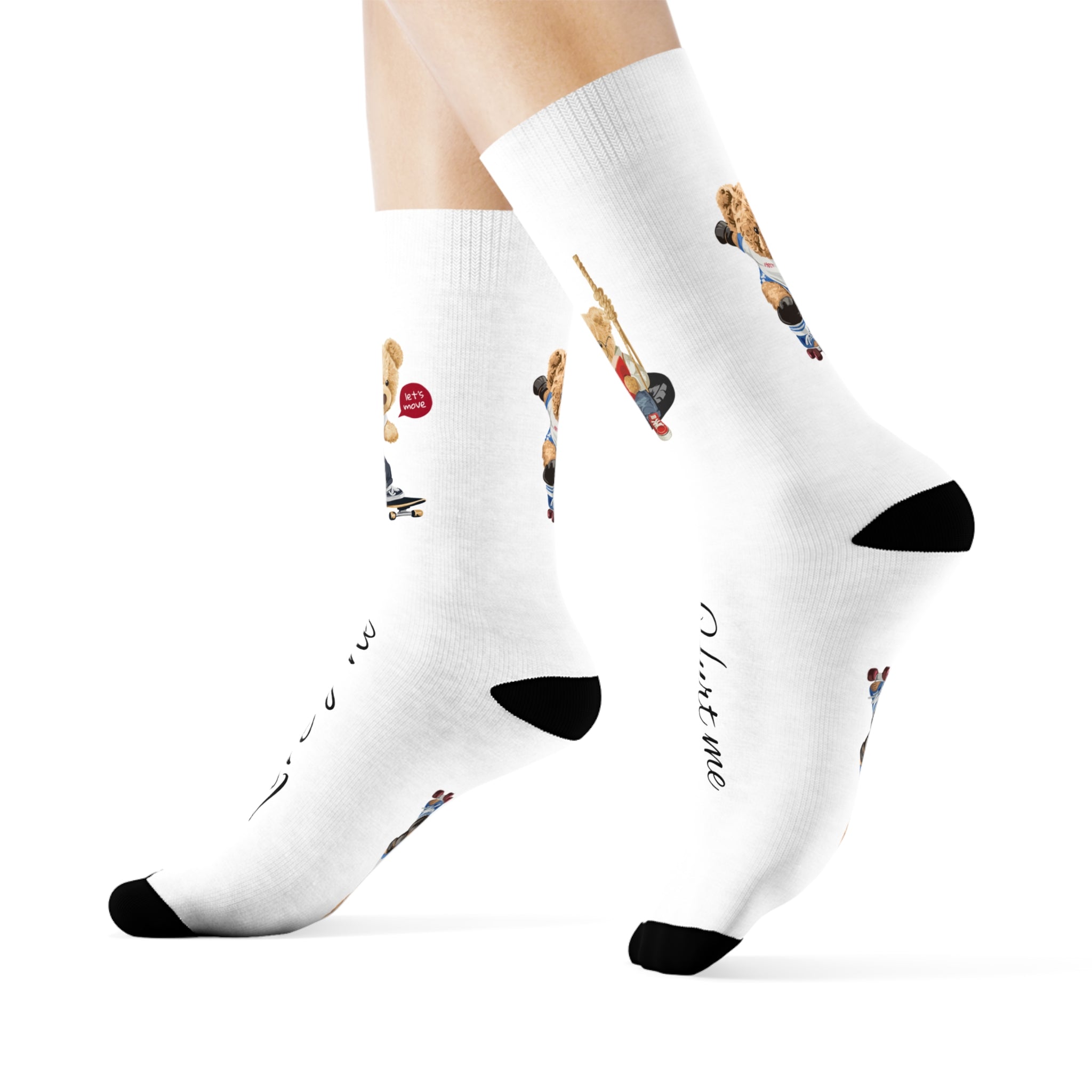 Cute Animal Crew Socks - Don't Hurt Me, Love Me, Fun Gift for Animal Lovers, Cozy Socks for Kids, Birthdays, Holidays