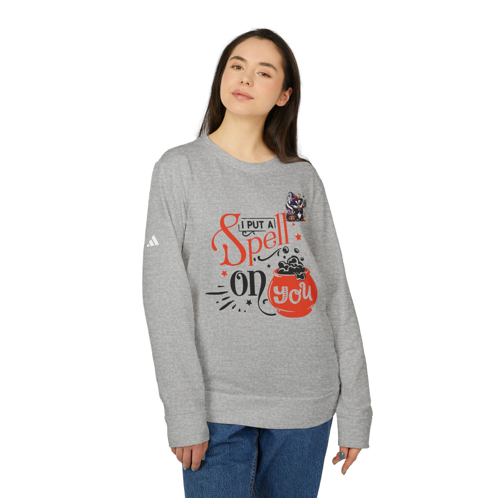 Halloween-Themed Unisex Fleece Crewneck Sweatshirt, Cozy Fall Apparel, Spooky Crew, Gift for Witches, October Celebration