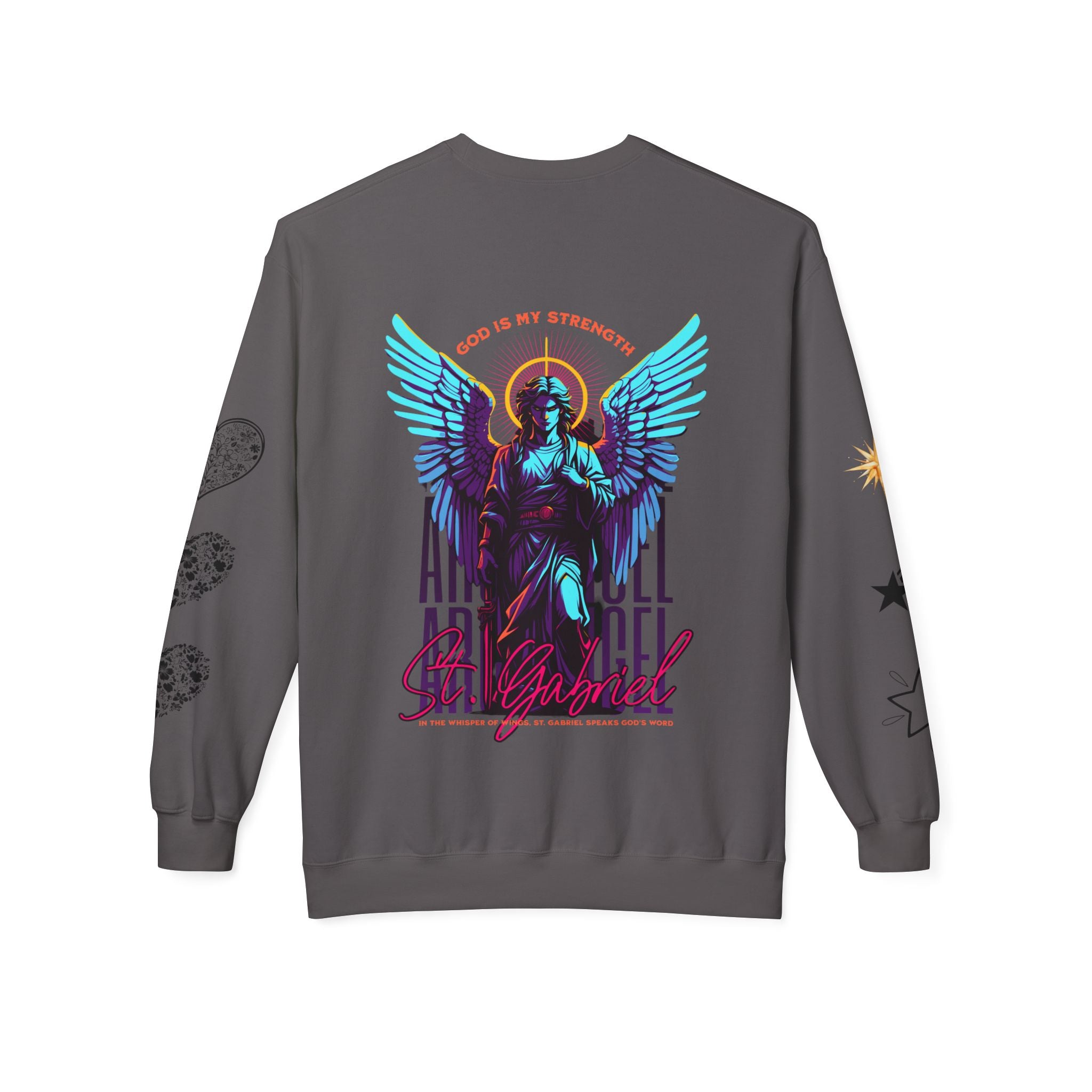 Christmas Angel Sweatshirt — Festive Santa & Guardian Angel Holiday Crewneck