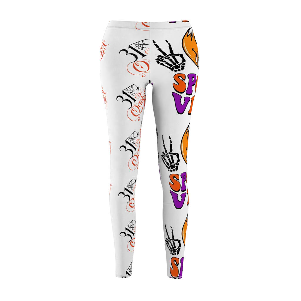 Spooky Vibes Women's Leggings - Halloween Activewear, Casual Pants, Workout Leggings, Holiday Apparel, Unique Fitness Gear