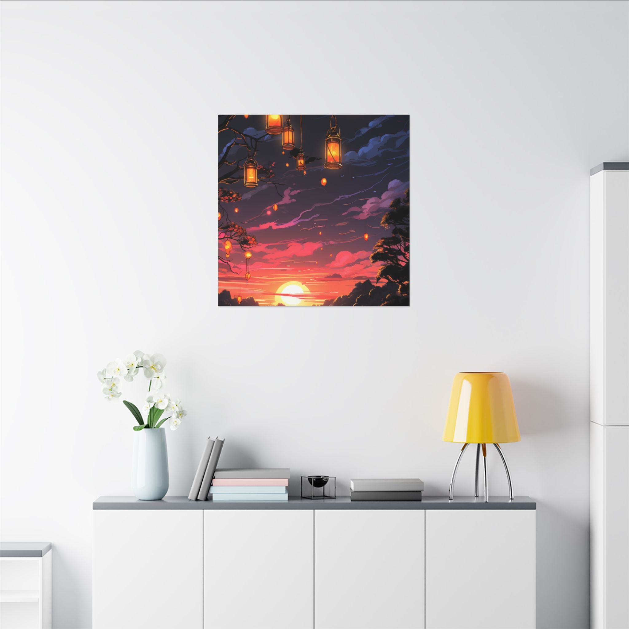 Canvas Matte "Sunset Lanterns"-Decor de Perete"