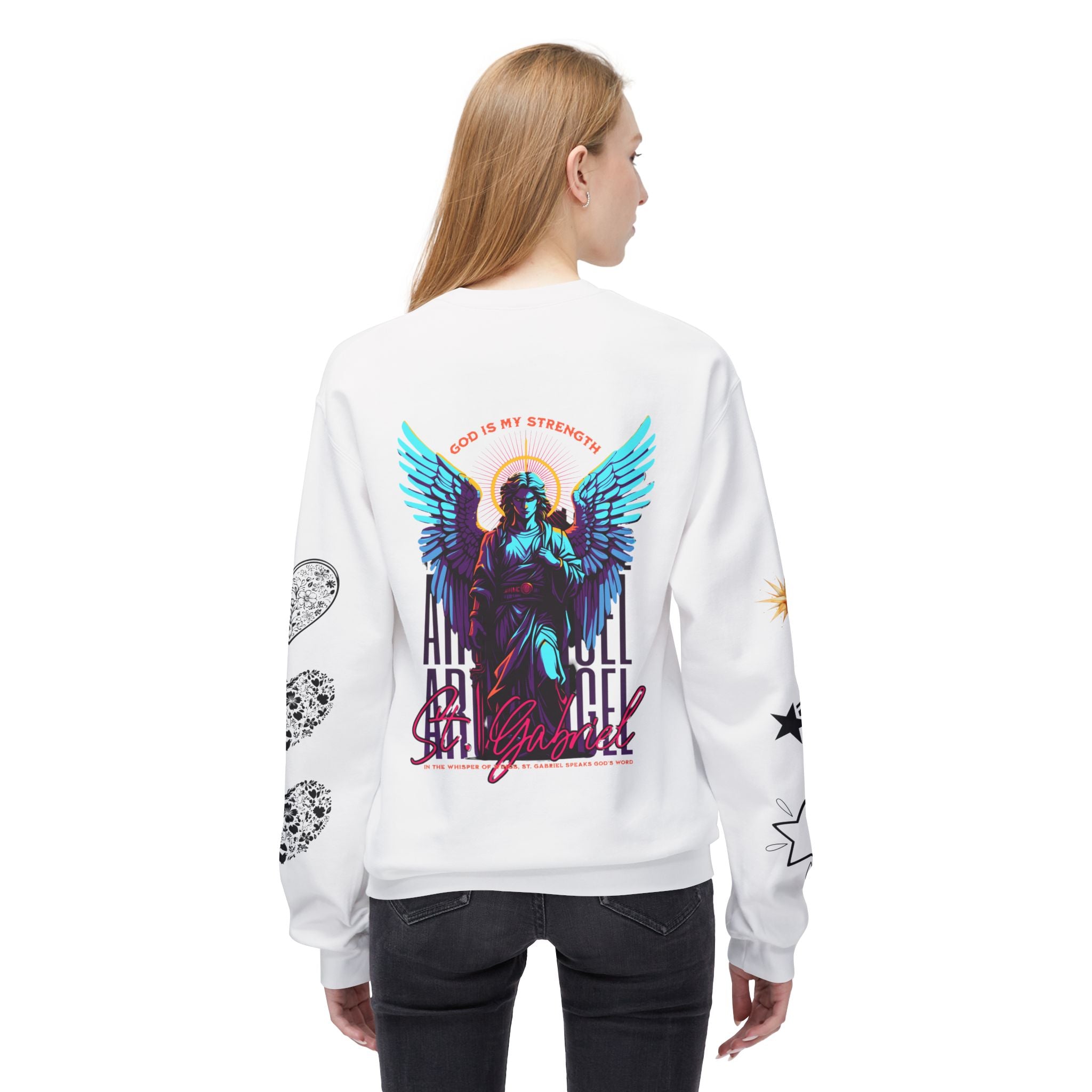 Christmas Angel Sweatshirt — Festive Santa & Guardian Angel Holiday Crewneck