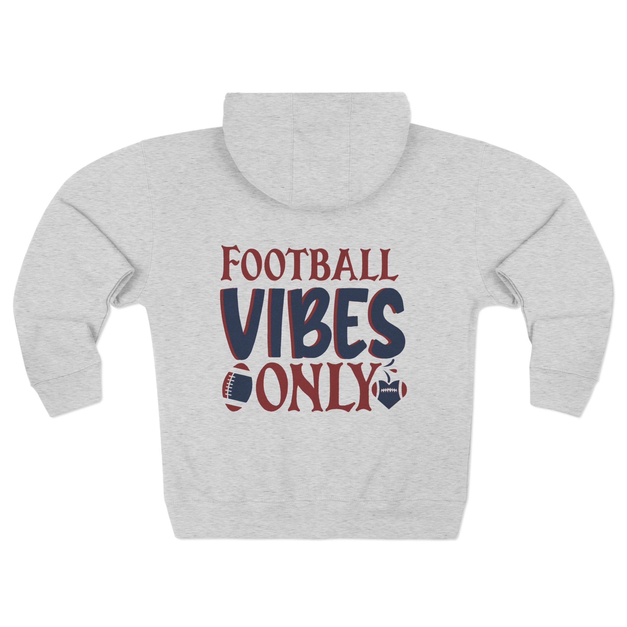 Zip Hoodie — Cute Puppy Front & "Football Vibes Only" Back | Playful Dog Lover Zip-Up for Game Days
