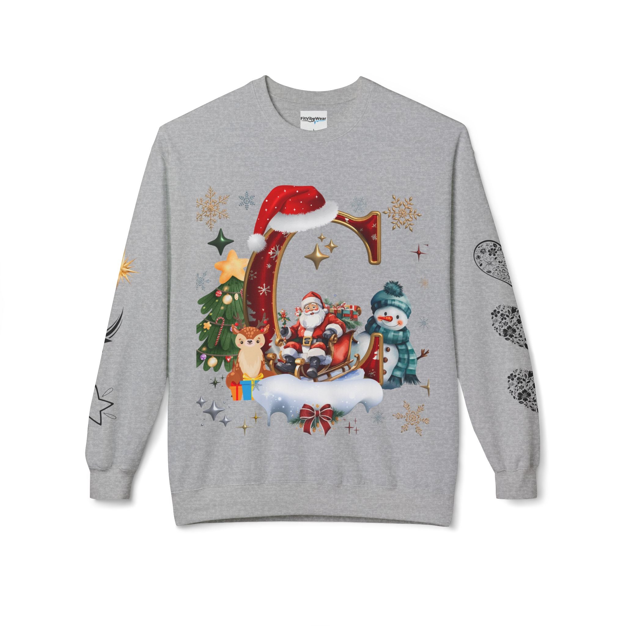 Christmas Angel Sweatshirt — Festive Santa & Guardian Angel Holiday Crewneck