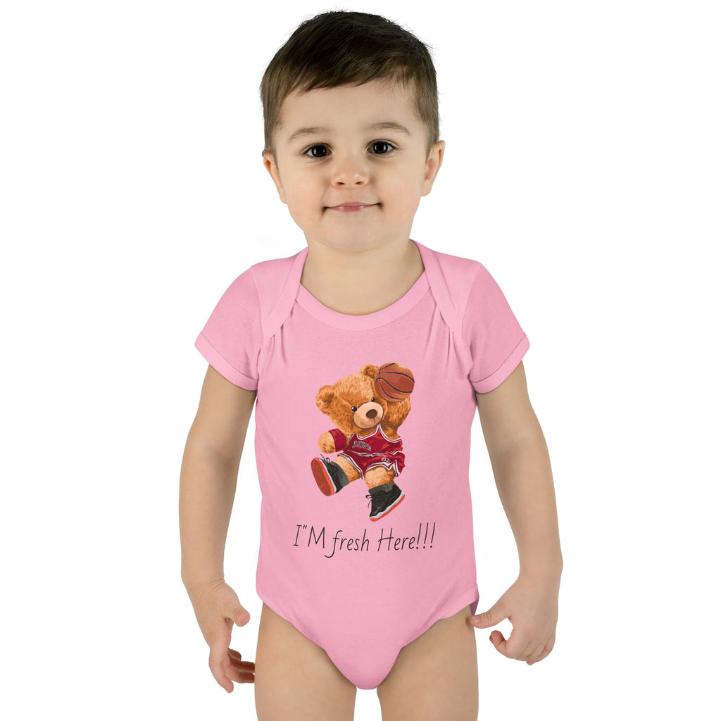 Cute Baby Bodysuit with Teddy Bear and Butterfly Print, Infant Gift, Newborn Outfit, Baby Shower Present, Spring Fashion