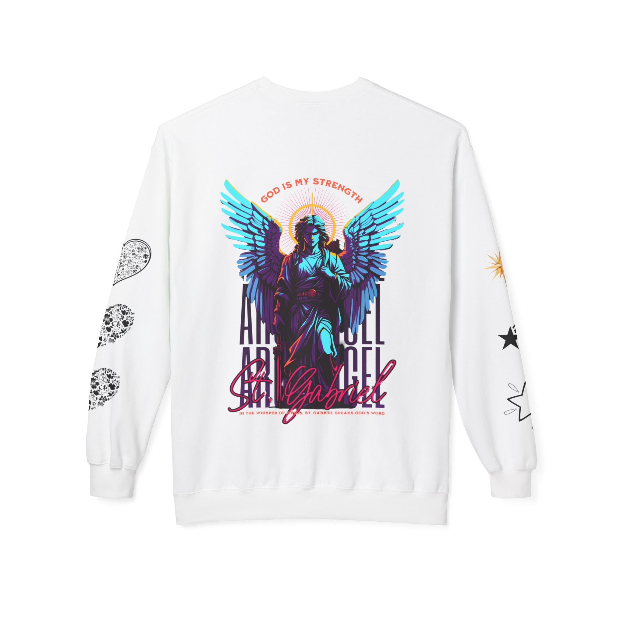 Christmas Angel Sweatshirt — Festive Santa & Guardian Angel Holiday Crewneck