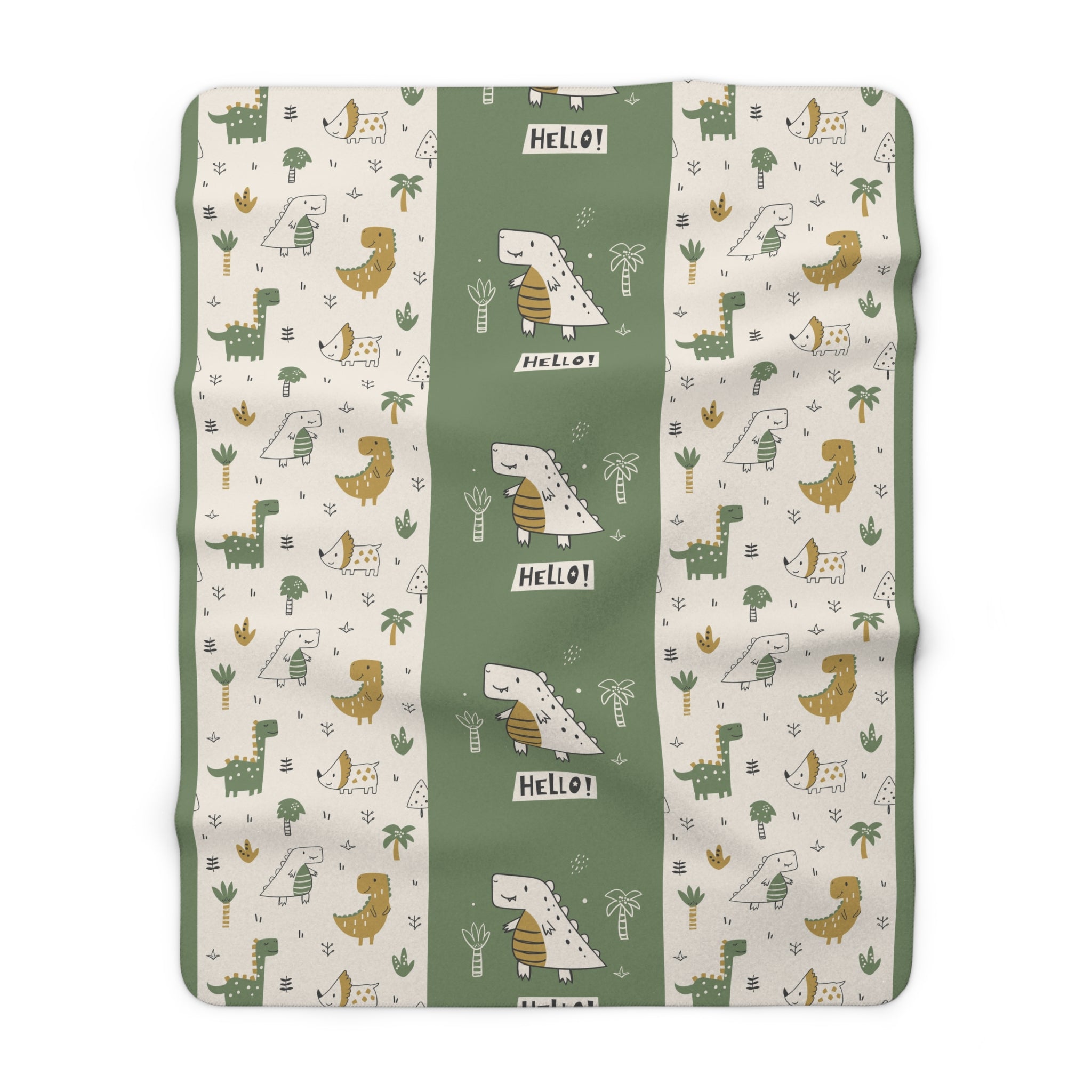 Cozy Dinosaur Sherpa Fleece Blanket, Soft Throw for Kids, Nursery Decor, Baby Shower Gift, Fun and Warm