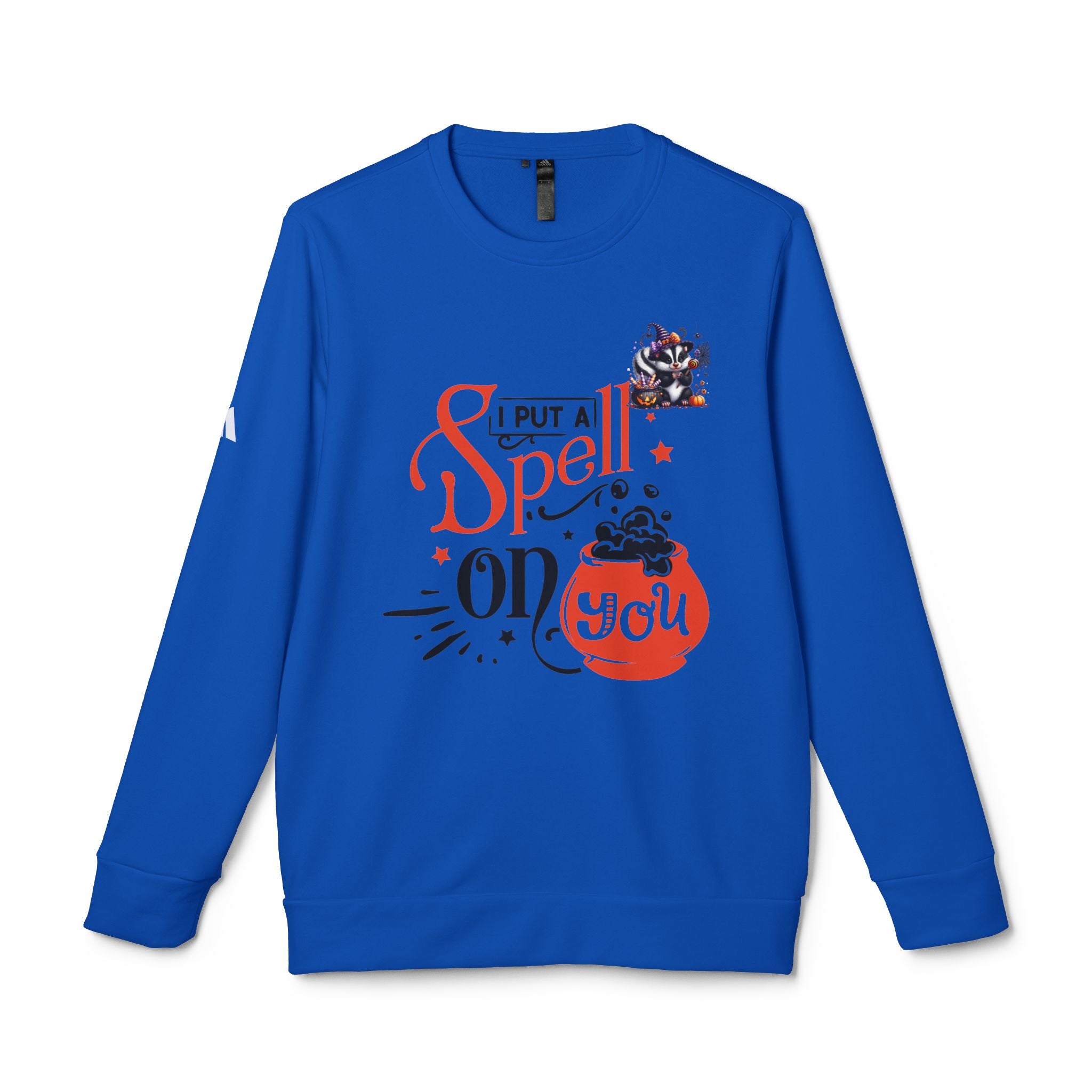 Halloween-Themed Unisex Fleece Crewneck Sweatshirt, Cozy Fall Apparel, Spooky Crew, Gift for Witches, October Celebration