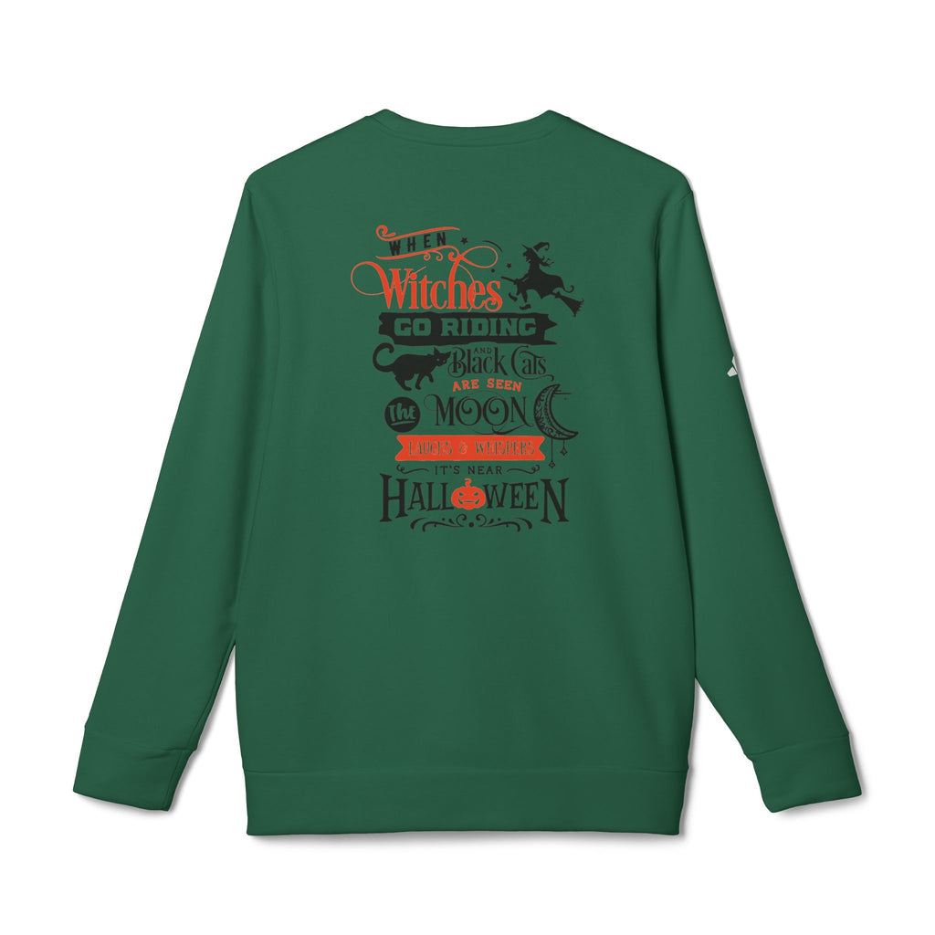 Halloween-Themed Unisex Fleece Crewneck Sweatshirt, Cozy Fall Apparel, Spooky Crew, Gift for Witches, October Celebration