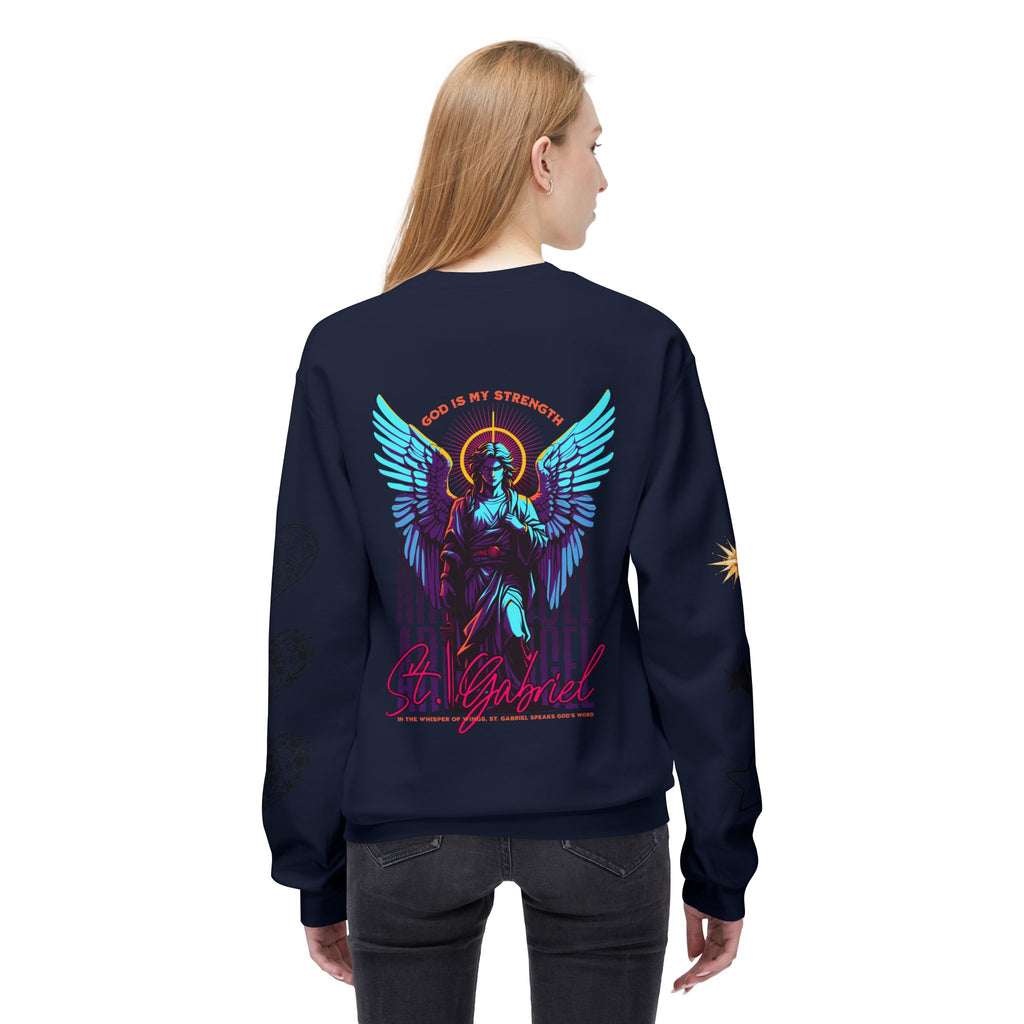Christmas Angel Sweatshirt — Festive Santa & Guardian Angel Holiday Crewneck