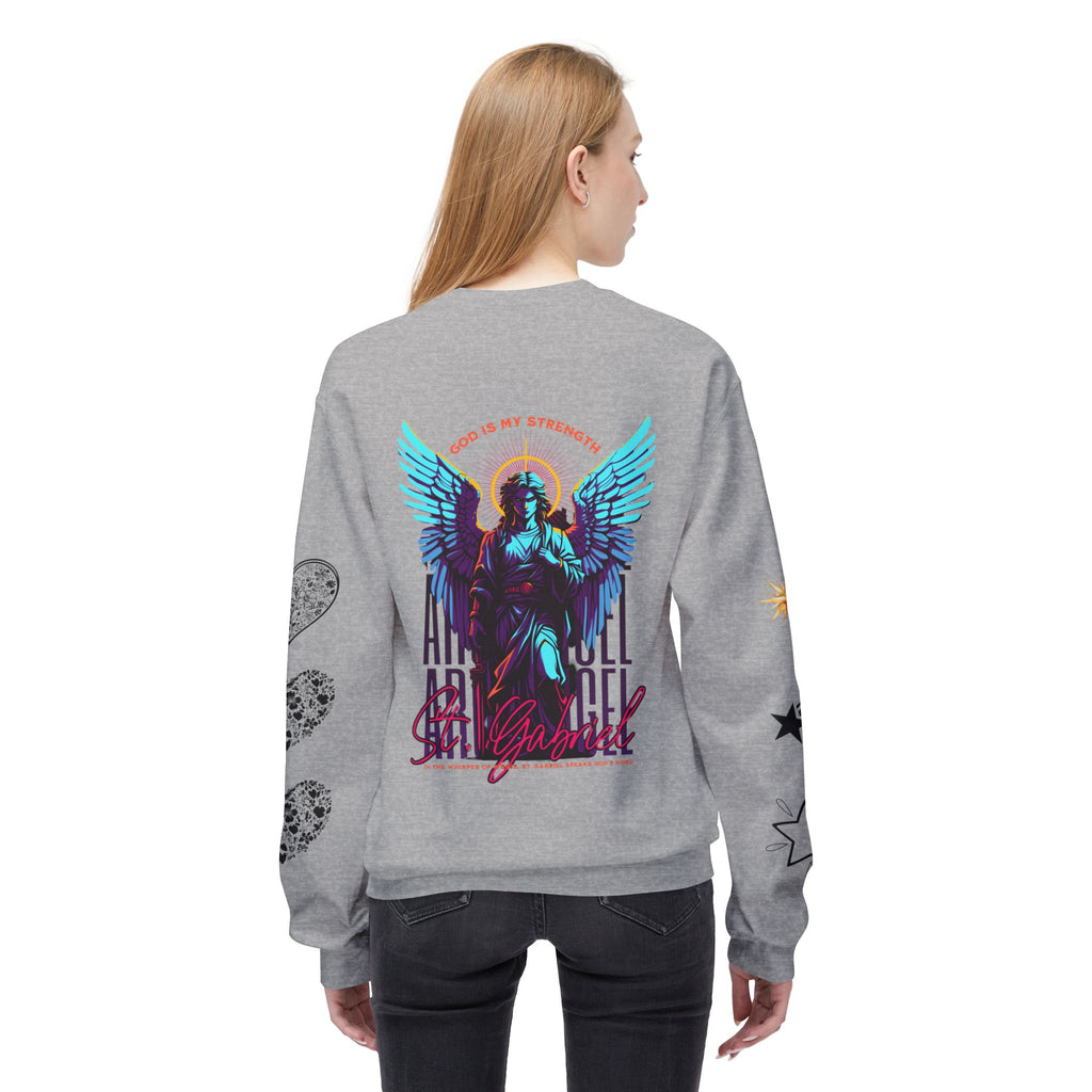 Christmas Angel Sweatshirt — Festive Santa & Guardian Angel Holiday Crewneck