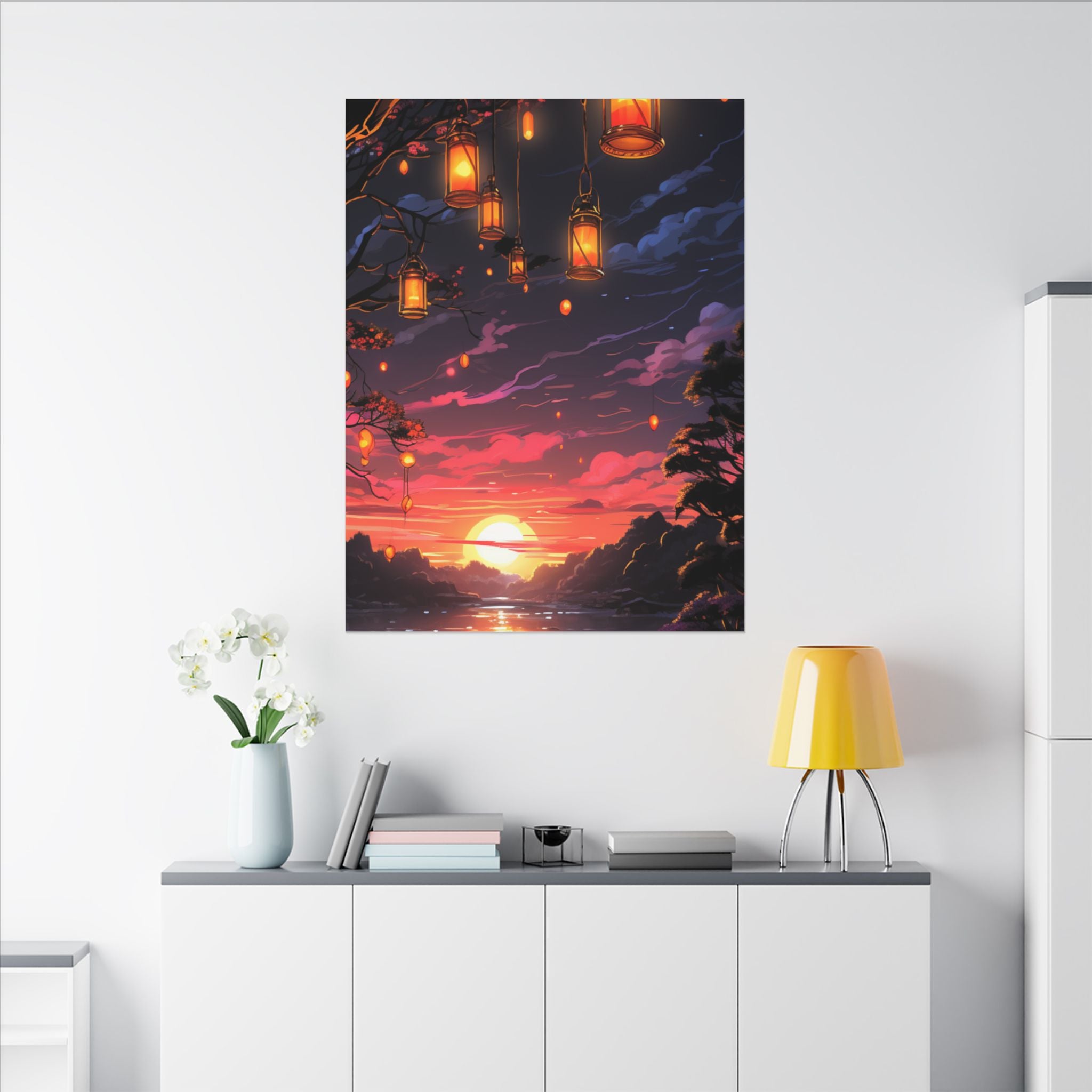Canvas Matte "Sunset Lanterns"-Decor de Perete"