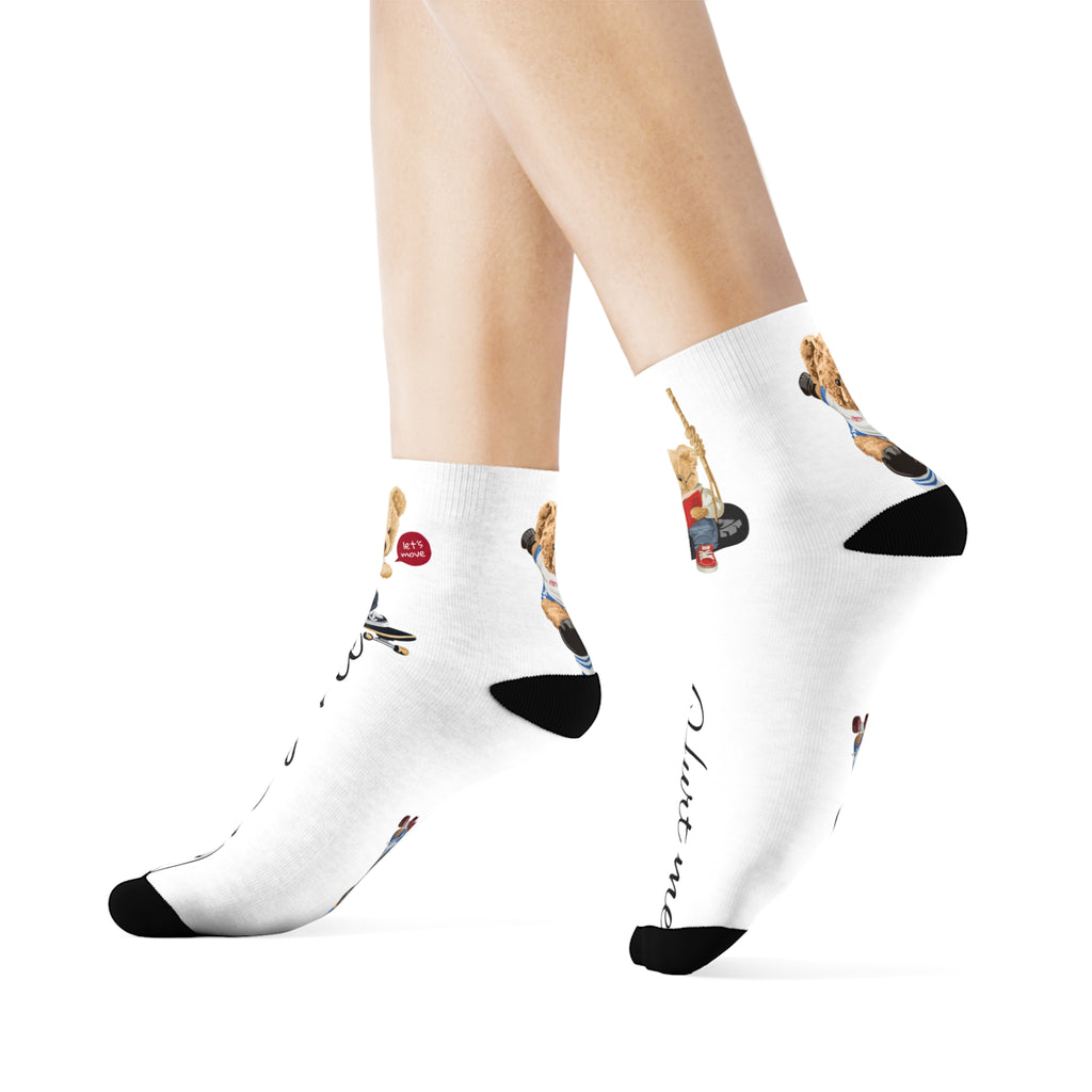 Cute Animal Crew Socks - Don't Hurt Me, Love Me, Fun Gift for Animal Lovers, Cozy Socks for Kids, Birthdays, Holidays