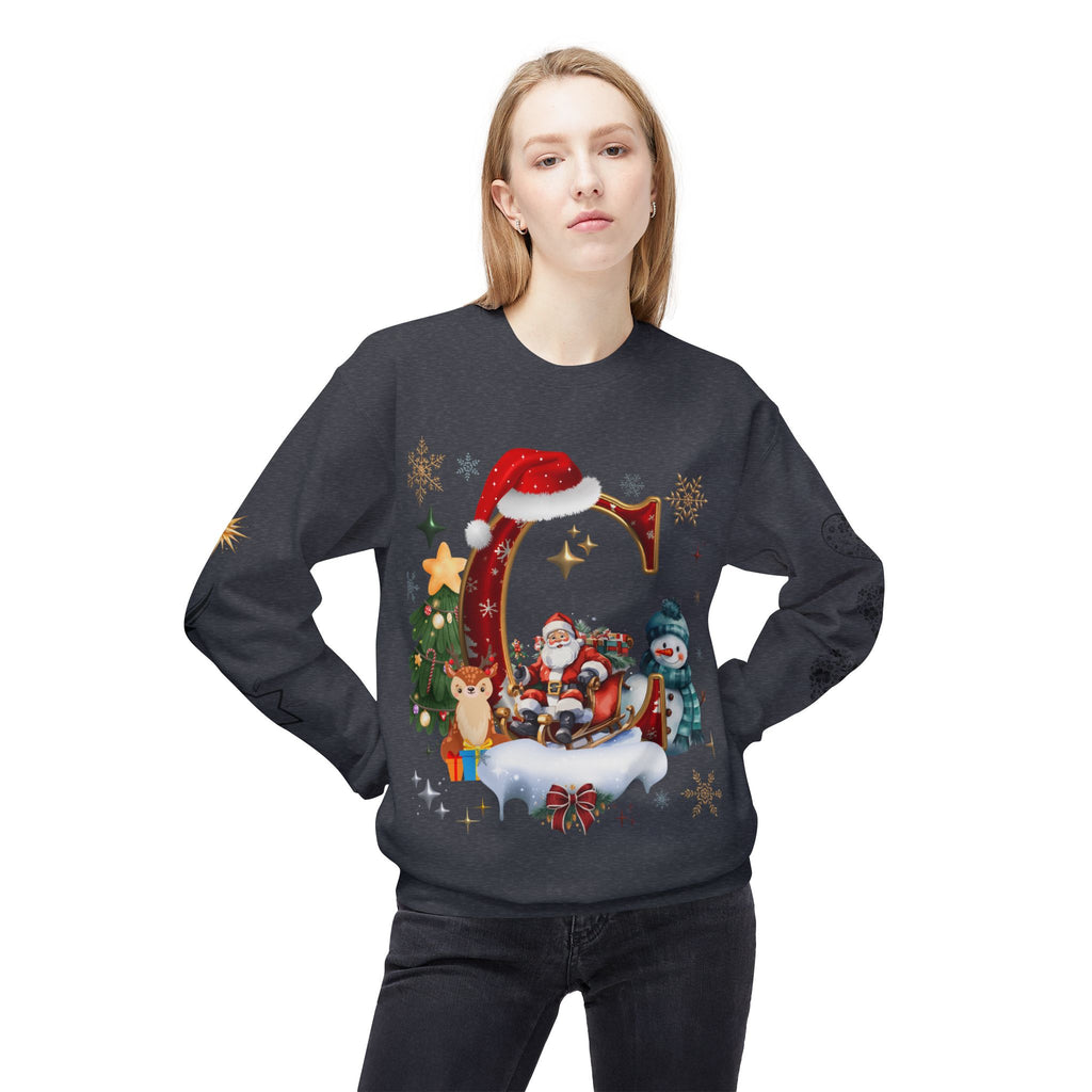 Christmas Angel Sweatshirt — Festive Santa & Guardian Angel Holiday Crewneck