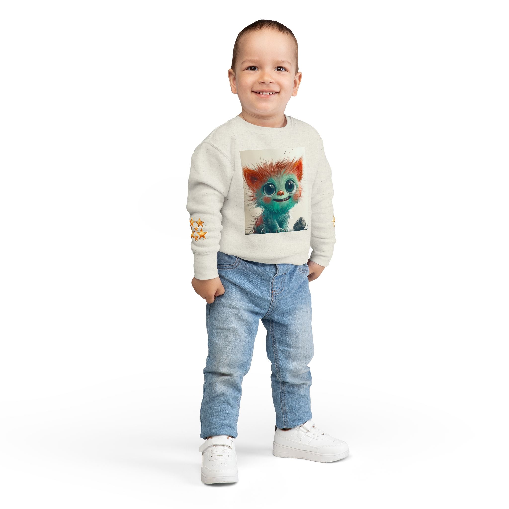 Whimsical Toddler Sweatshirt with Adorable Monster Design, Kids' Cozy Apparel, Baby Gift, Cute Animal Clothing, Fun Sweater