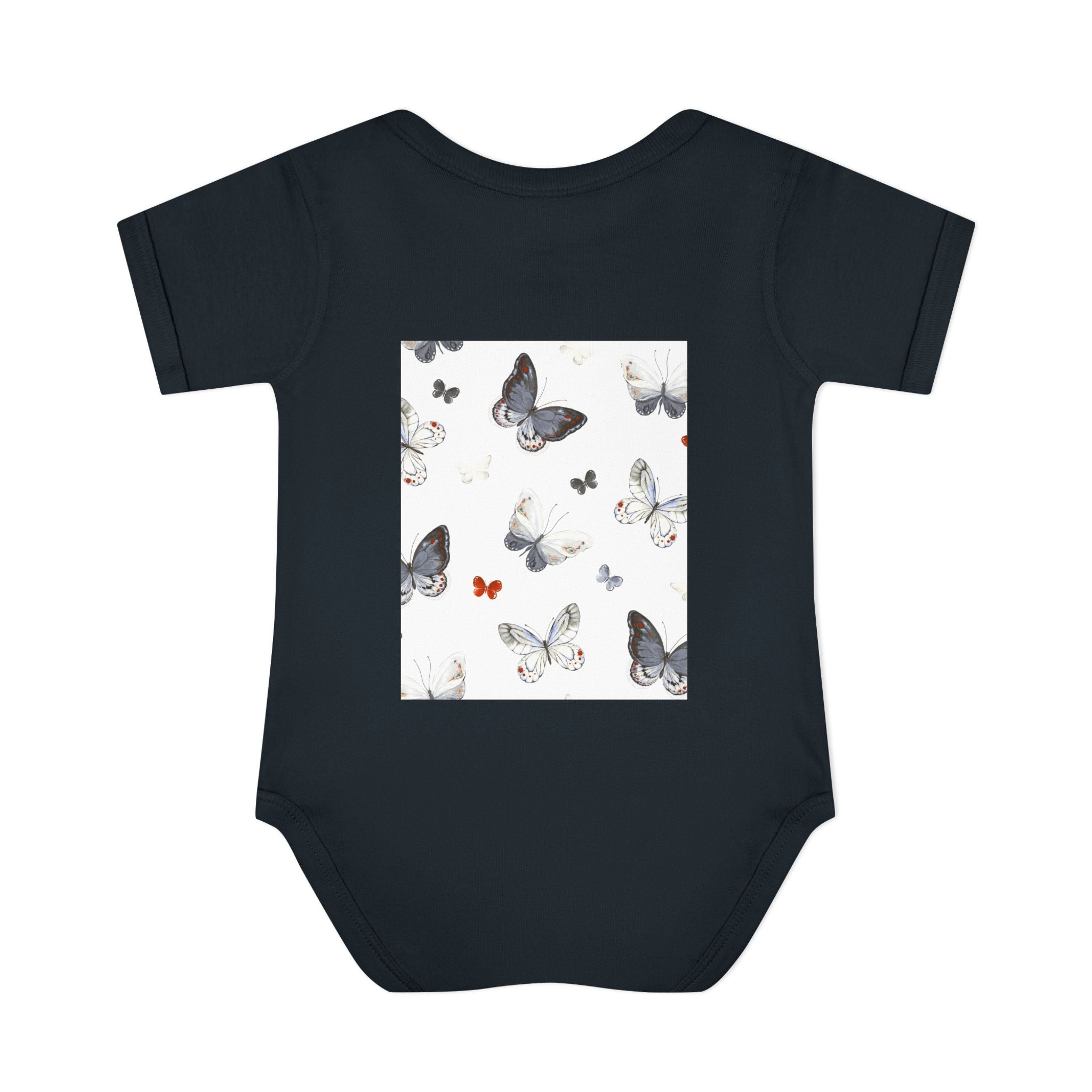 Cute Baby Bodysuit with Teddy Bear and Butterfly Print, Infant Gift, Newborn Outfit, Baby Shower Present, Spring Fashion