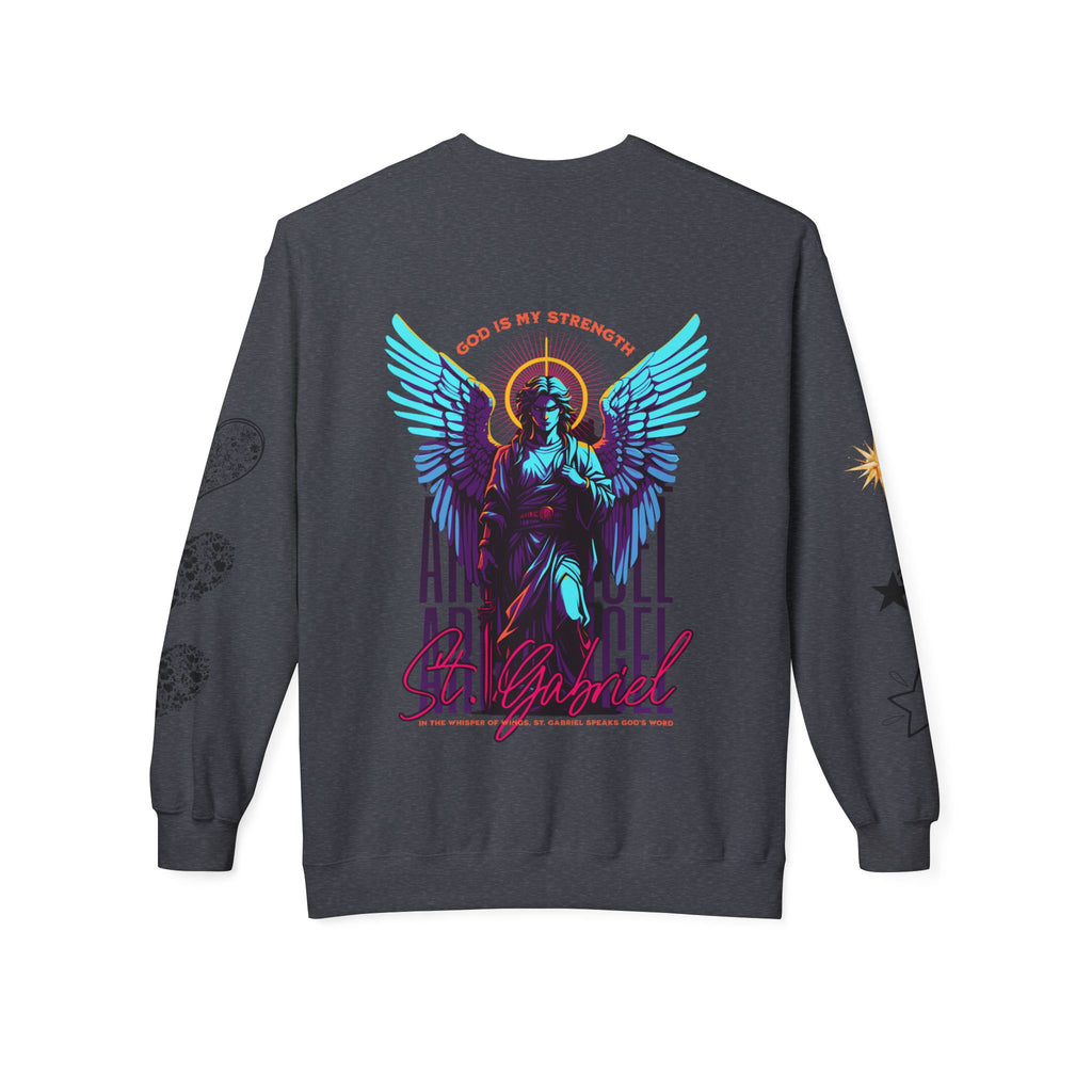 Christmas Angel Sweatshirt — Festive Santa & Guardian Angel Holiday Crewneck