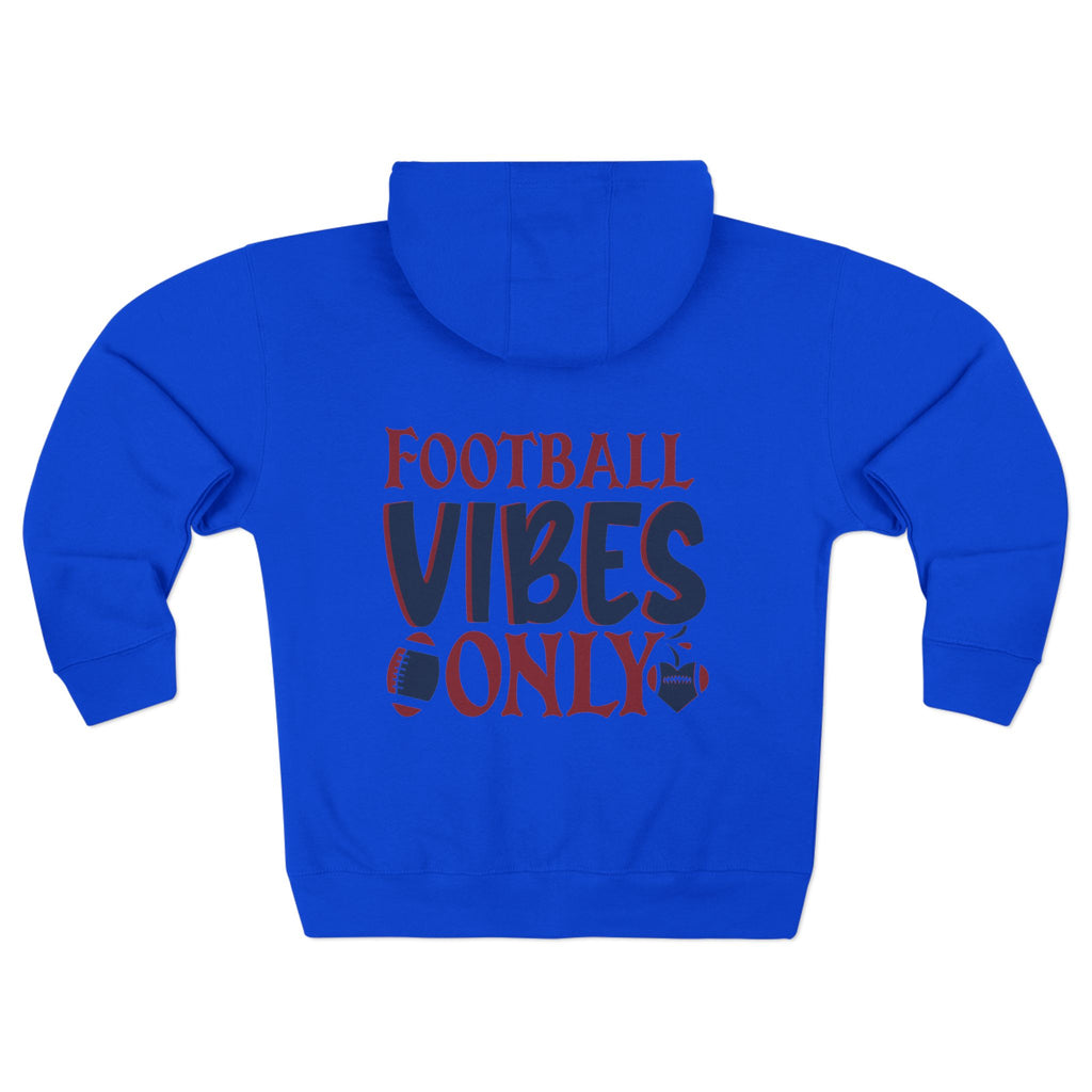 Zip Hoodie — Cute Puppy Front & "Football Vibes Only" Back | Playful Dog Lover Zip-Up for Game Days