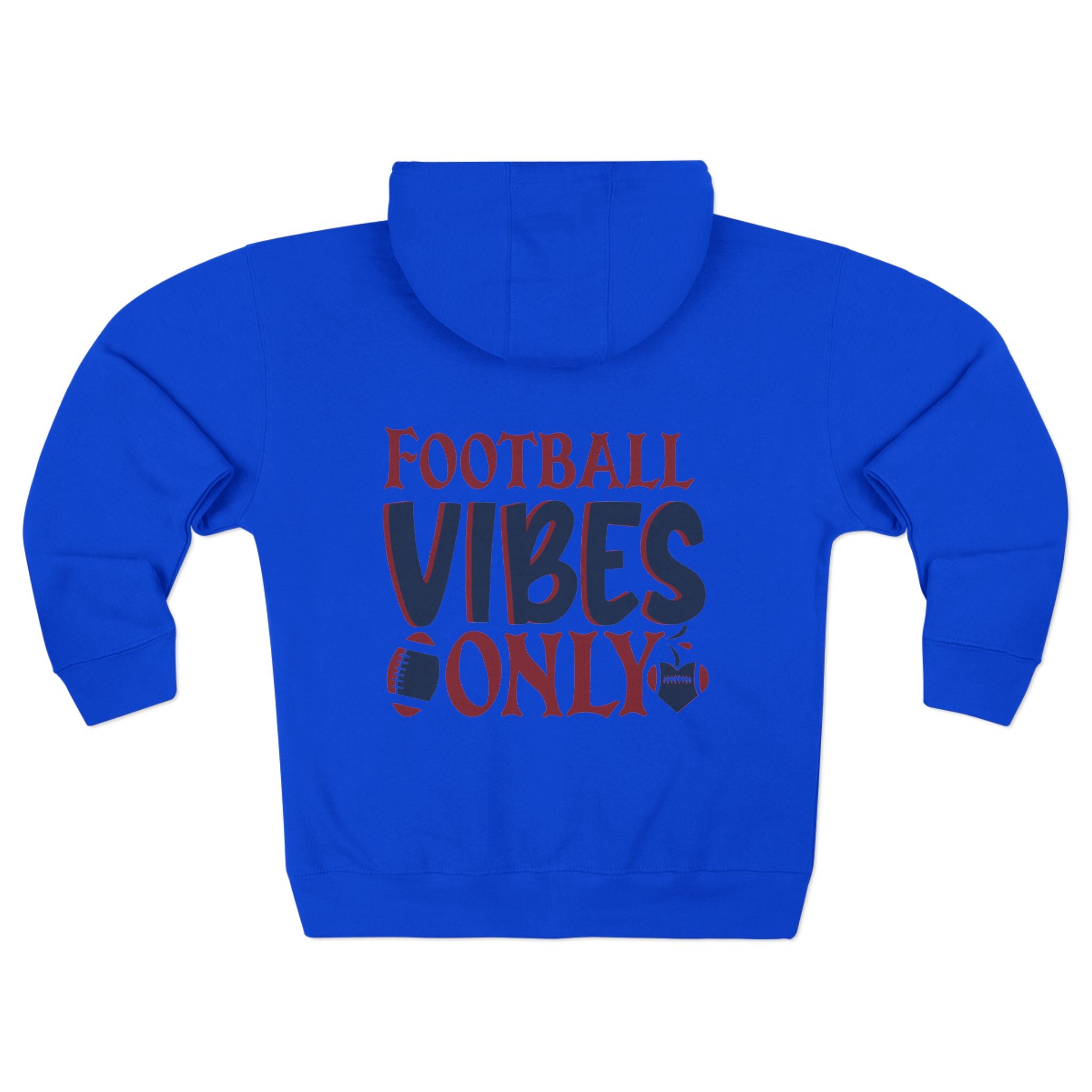 Zip Hoodie — Cute Puppy Front & "Football Vibes Only" Back | Playful Dog Lover Zip-Up for Game Days