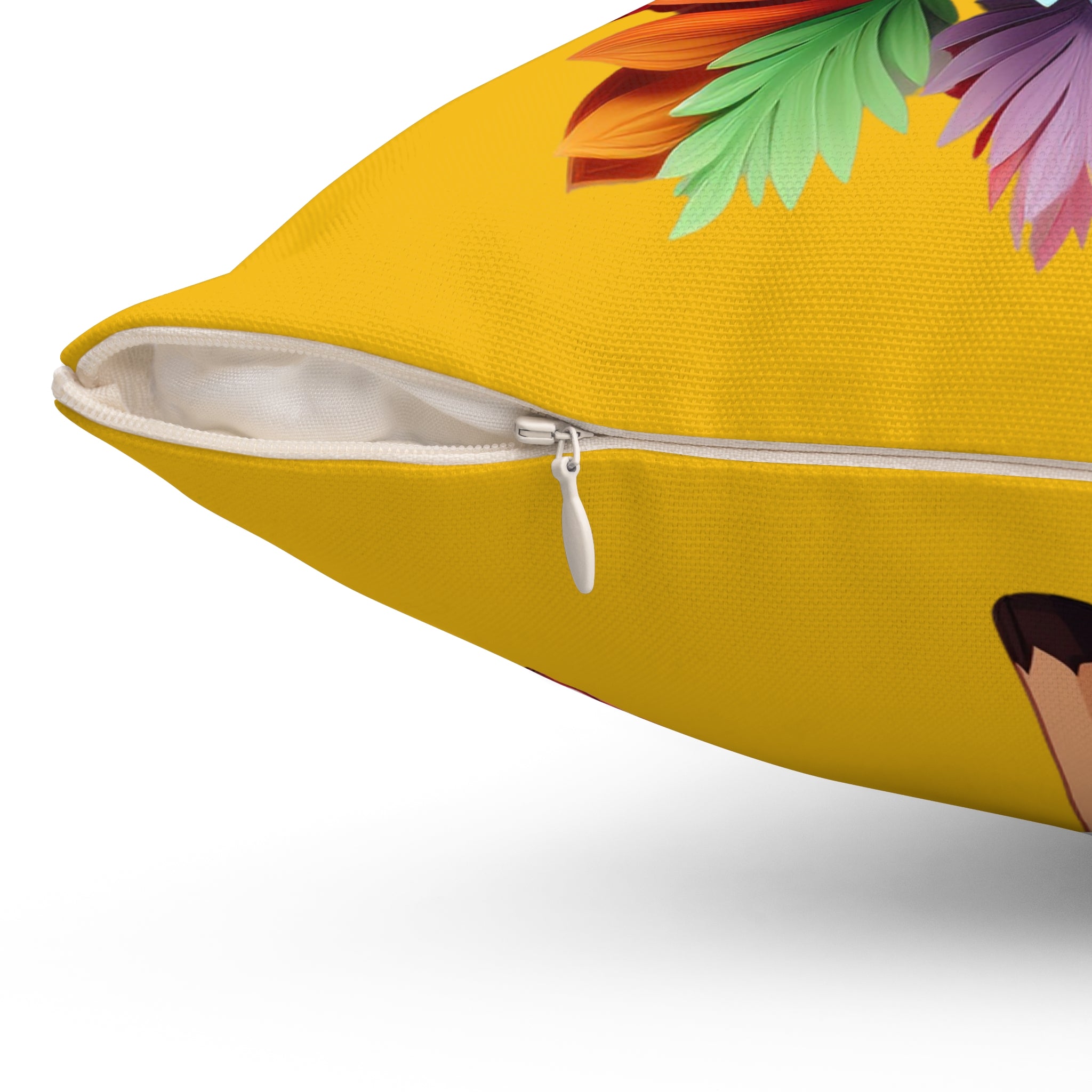 Colorful Floral & Cute Deer Throw Pillow - Decorative Cushion, Home Decor, Gift for Animal Lovers, Floral Accent, Cozy Living Room