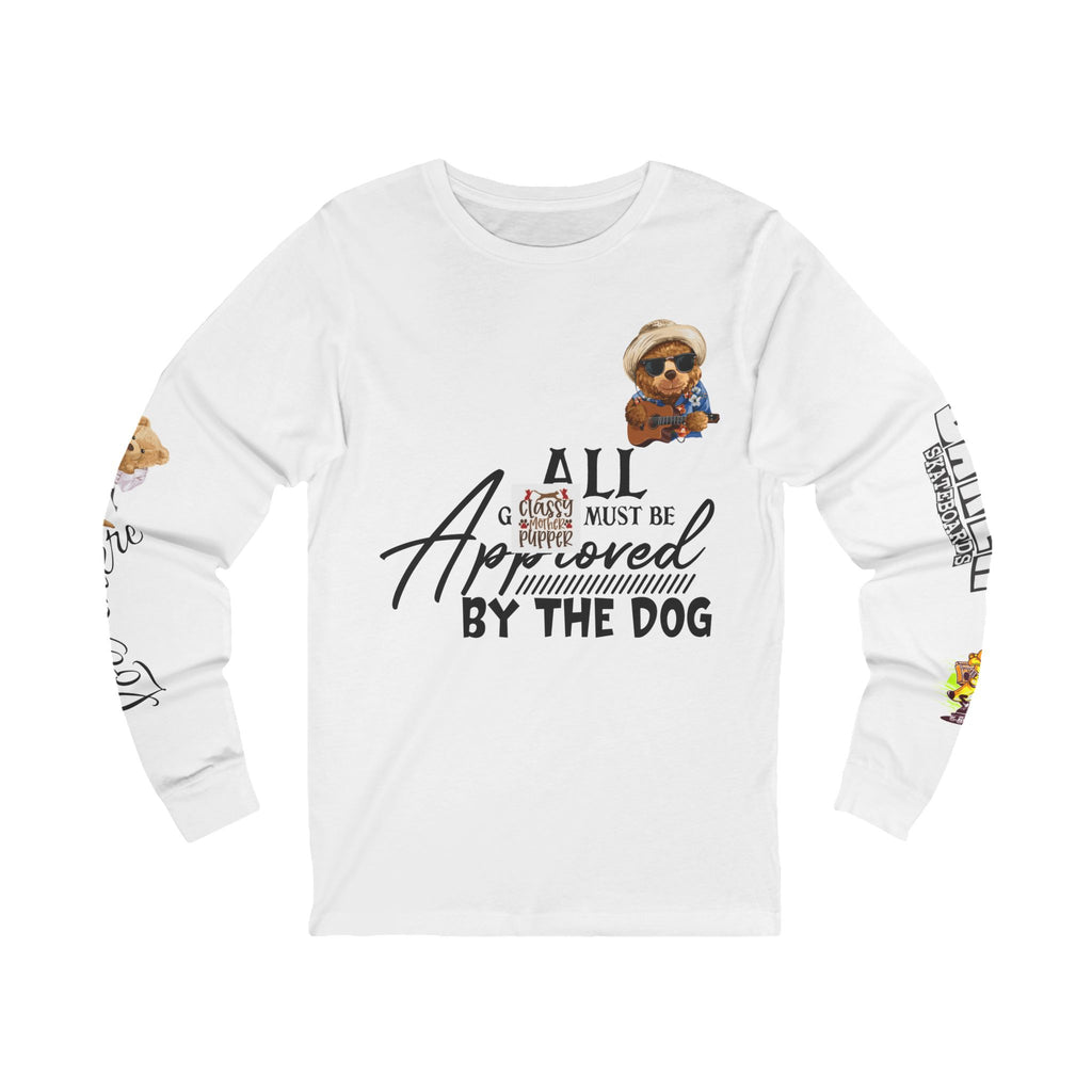 Dog Approved Unisex Long Sleeve Tee, Funny Pet Lover Shirt, Gift for Dog Owners, Cute Animal Graphic Top, Perfect for Everyday Wear