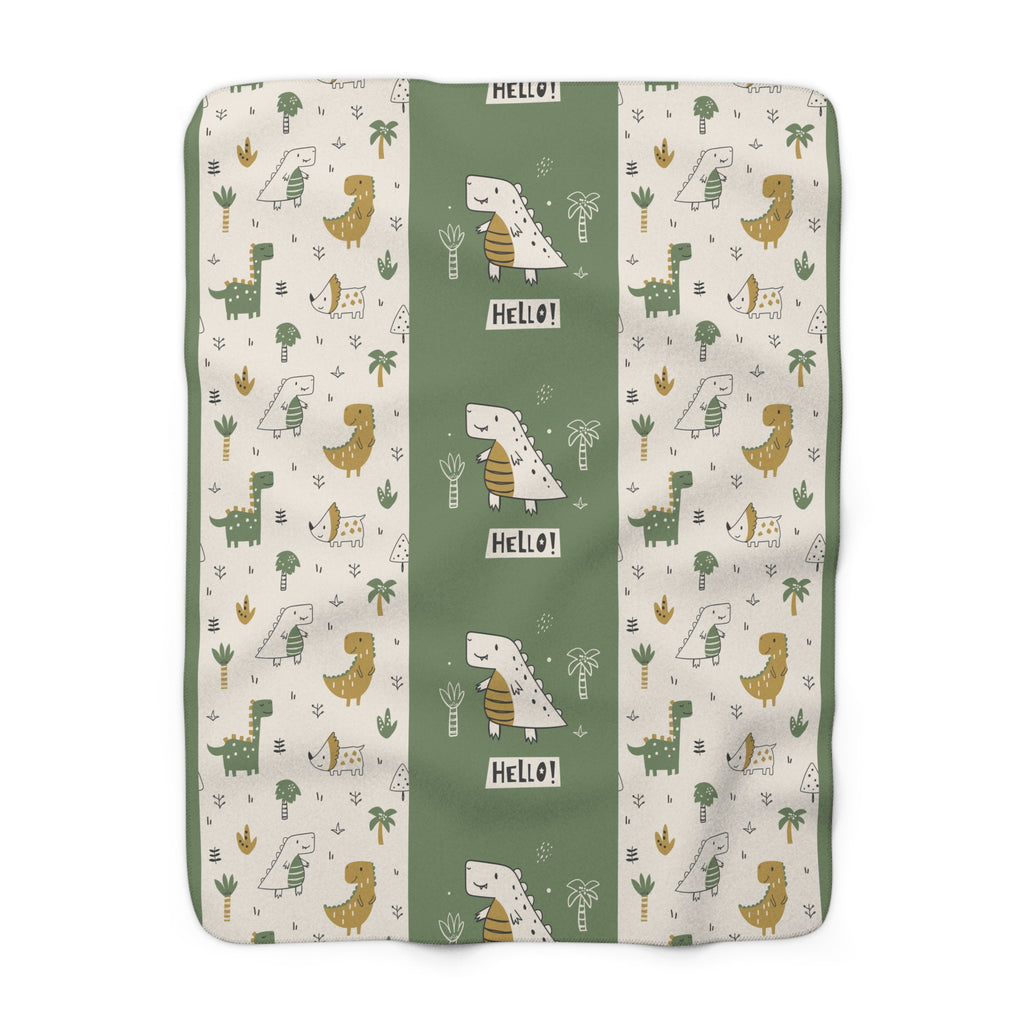 Cozy Dinosaur Sherpa Fleece Blanket, Soft Throw for Kids, Nursery Decor, Baby Shower Gift, Fun and Warm